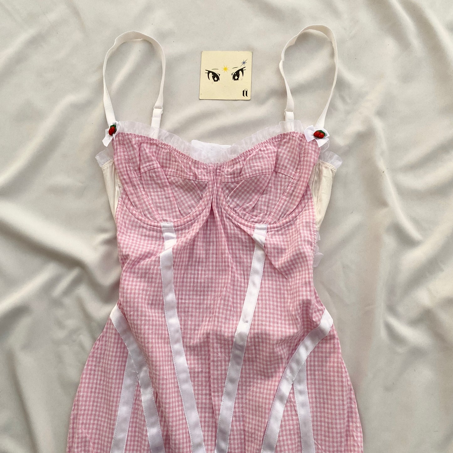 PINK GINGHAM BODYSUIT