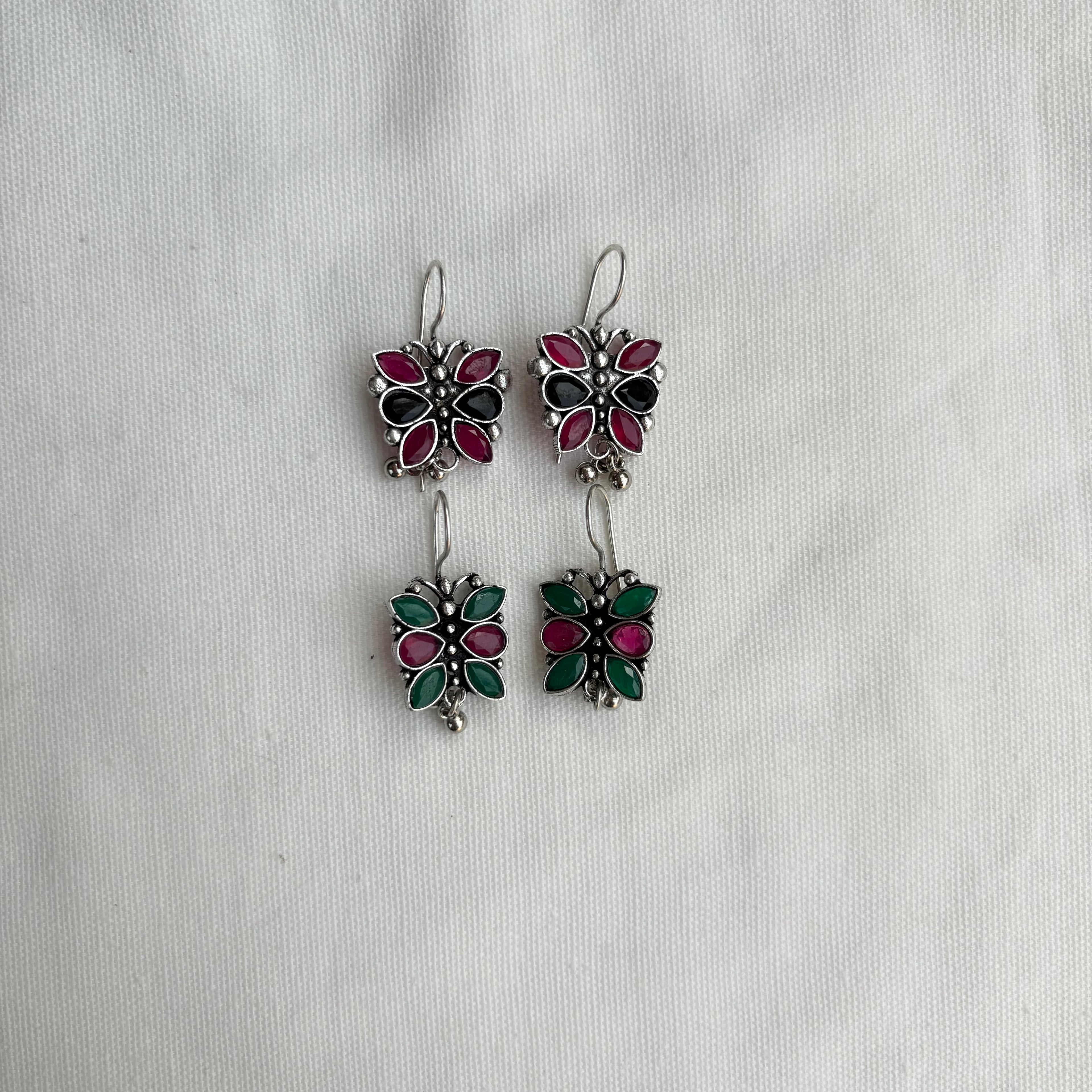 BUTTERFLY WITH STONE EARRINGS