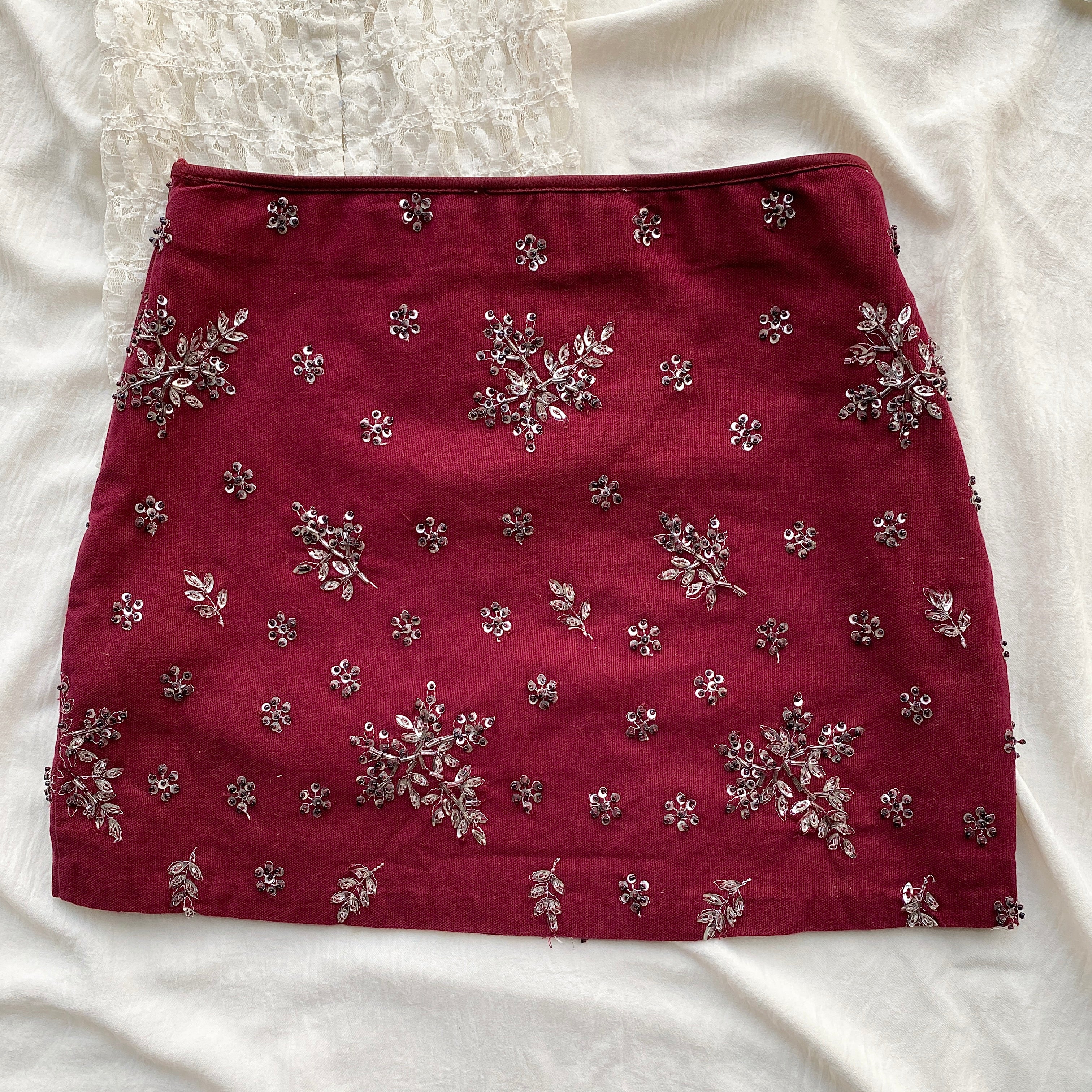 MAROON EMBELLISHED SKIRT (Multiple sizes available)