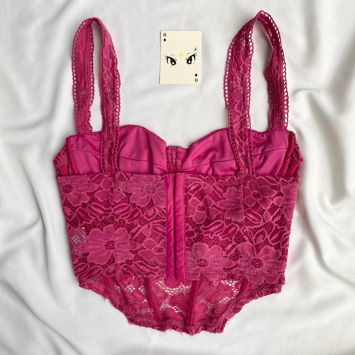 PINK LACE CORSET (Bust : 36-40, Upper Waist : 32-36)