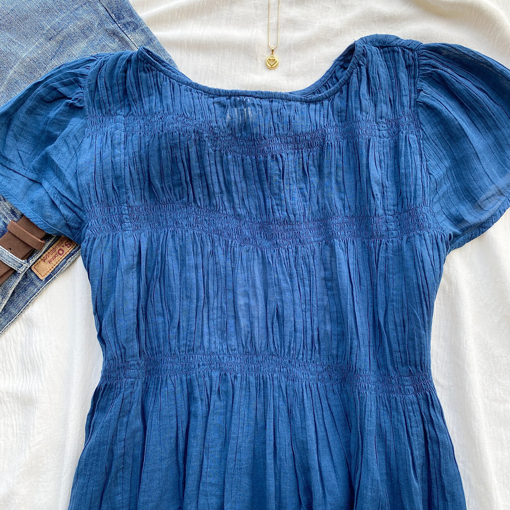 NAVY BLUE TOP FROM FREE PEOPLE (Bust : 36-38, Upper Waist : 30-34)