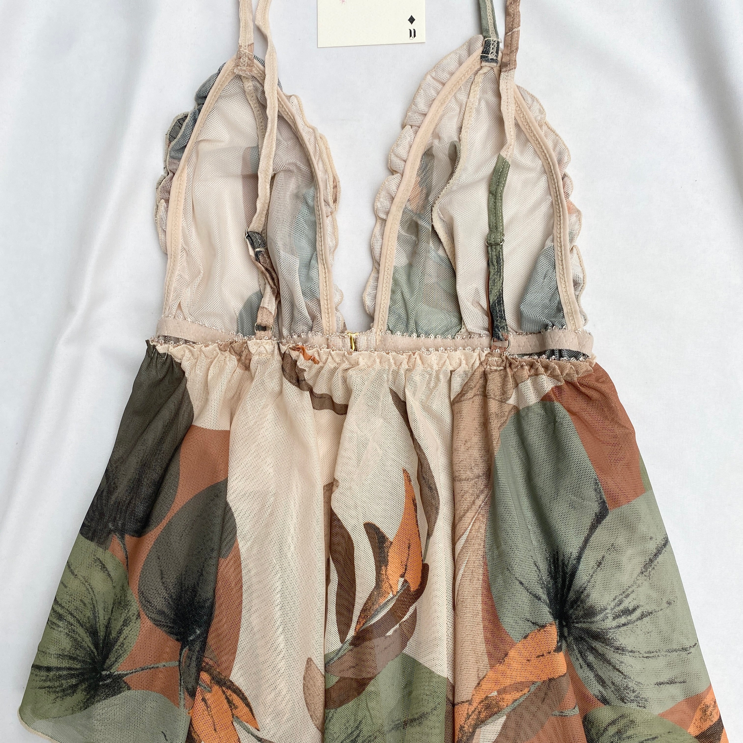 FLORAL BABYDOLL TOP  (Bust : 30-34, Upper Waist : Free)