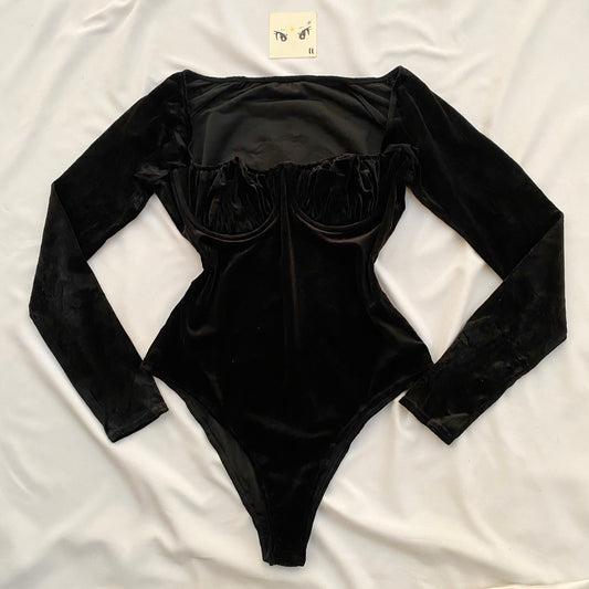 BLACK FULL SLEEVED BODYSUIT