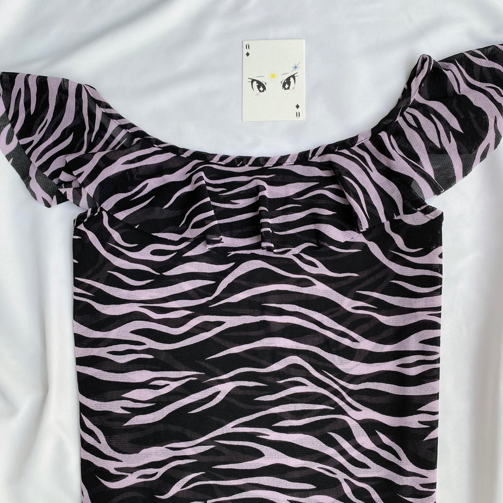 ZEBRA PRINT OFF SHOULDER TOP (Bust : 34-36, Upper Waist : 30-36)