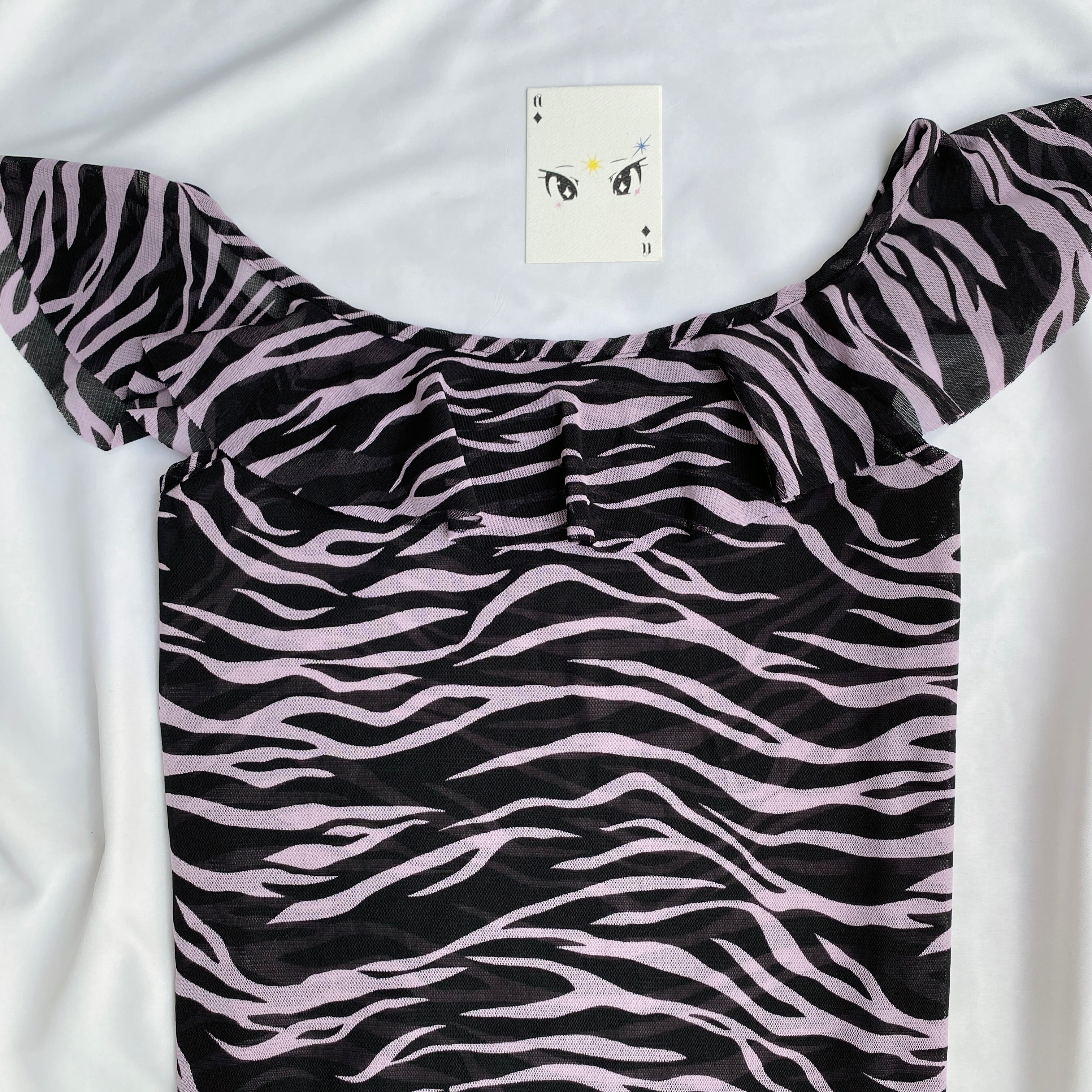 ZEBRA PRINT OFF SHOULDER TOP (Bust : 34-36, Upper Waist : 30-36)