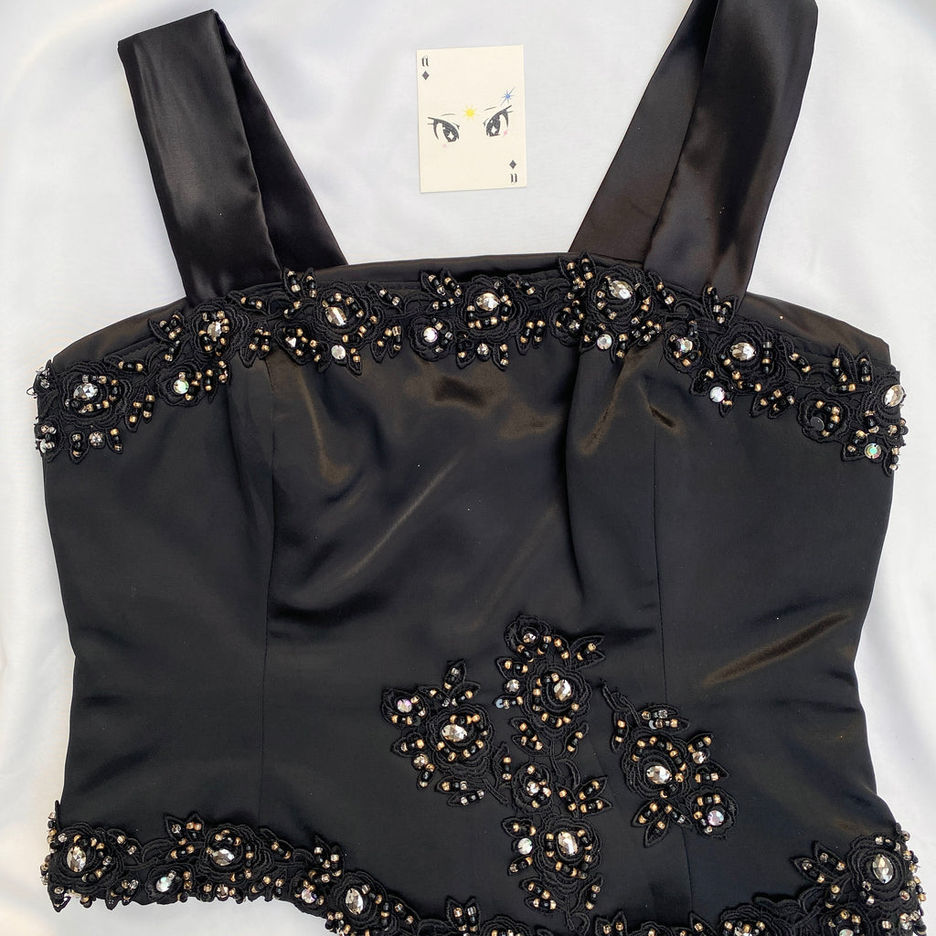 BLACK EMBELLISHED CORSET (Bust : 38-42, Upper Waist : 32-38)