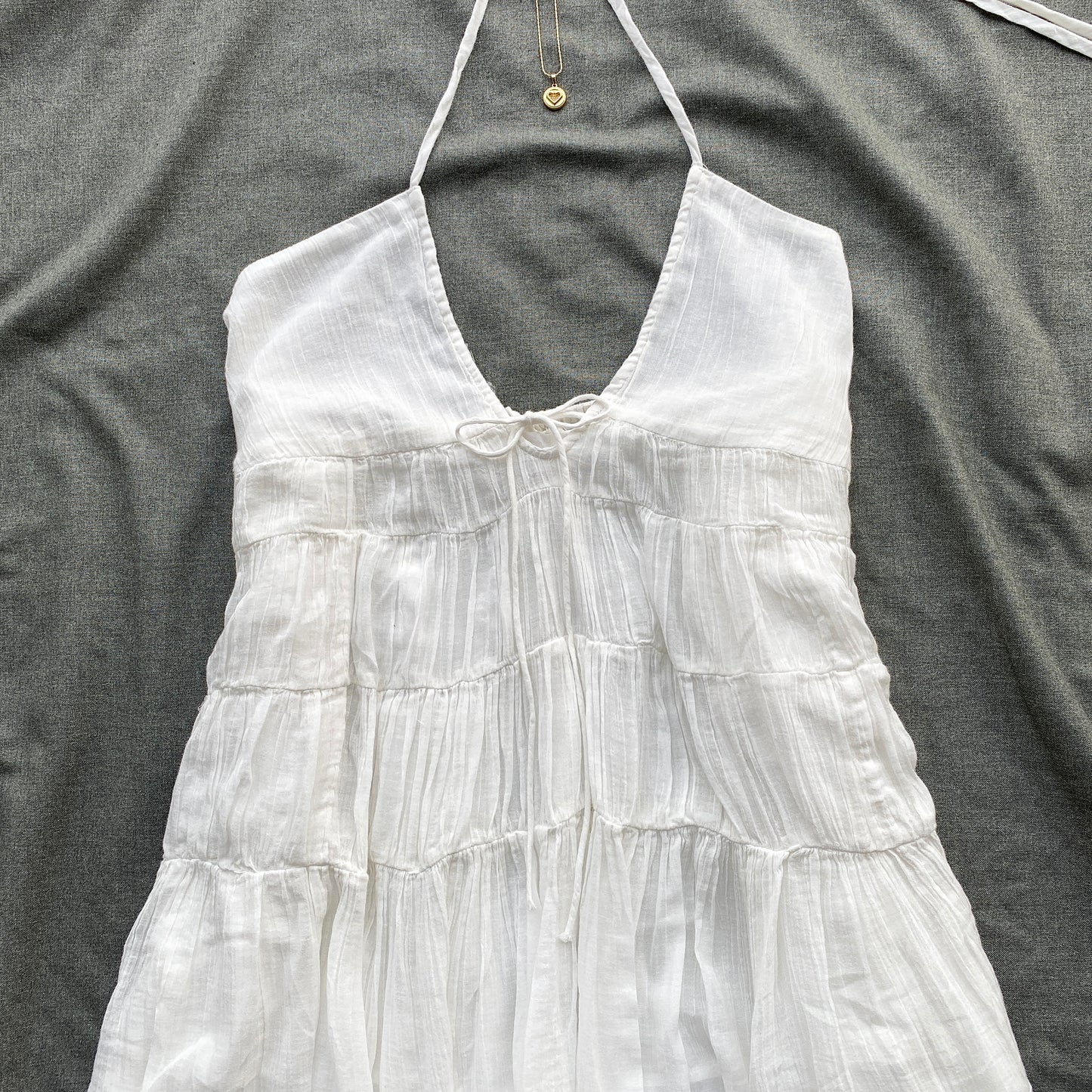 WHITE DRESS FROM FREE PEOPLE (Bust : 30-34, Upper Waist : 26-32)