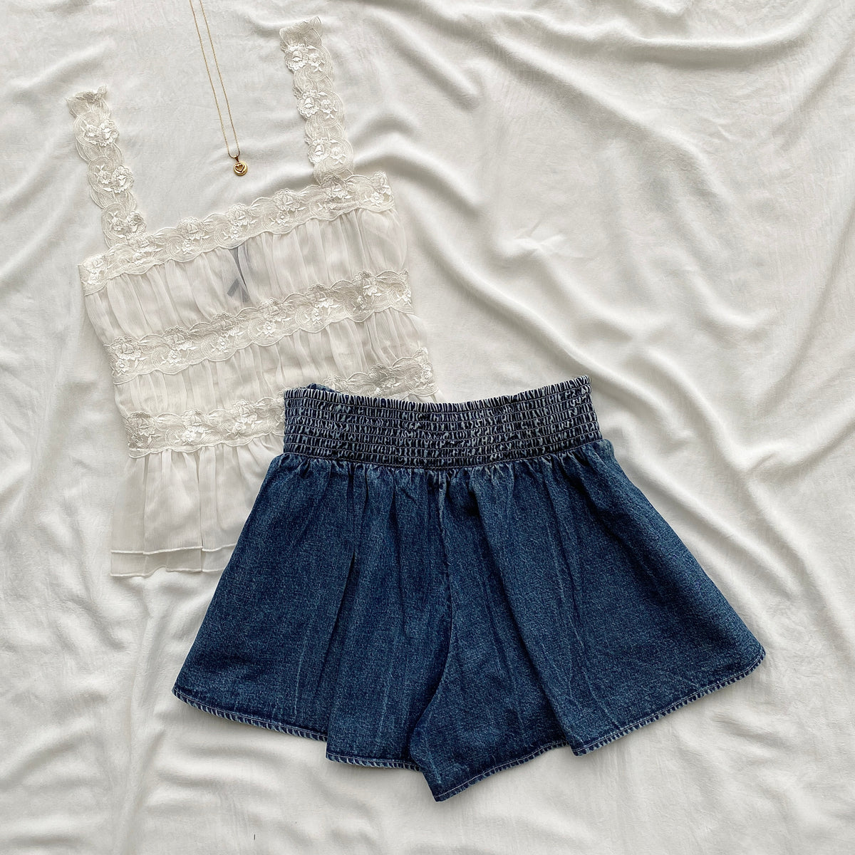DENIM SKORT FROM FREE PEOPLE (Waist : 26-28)