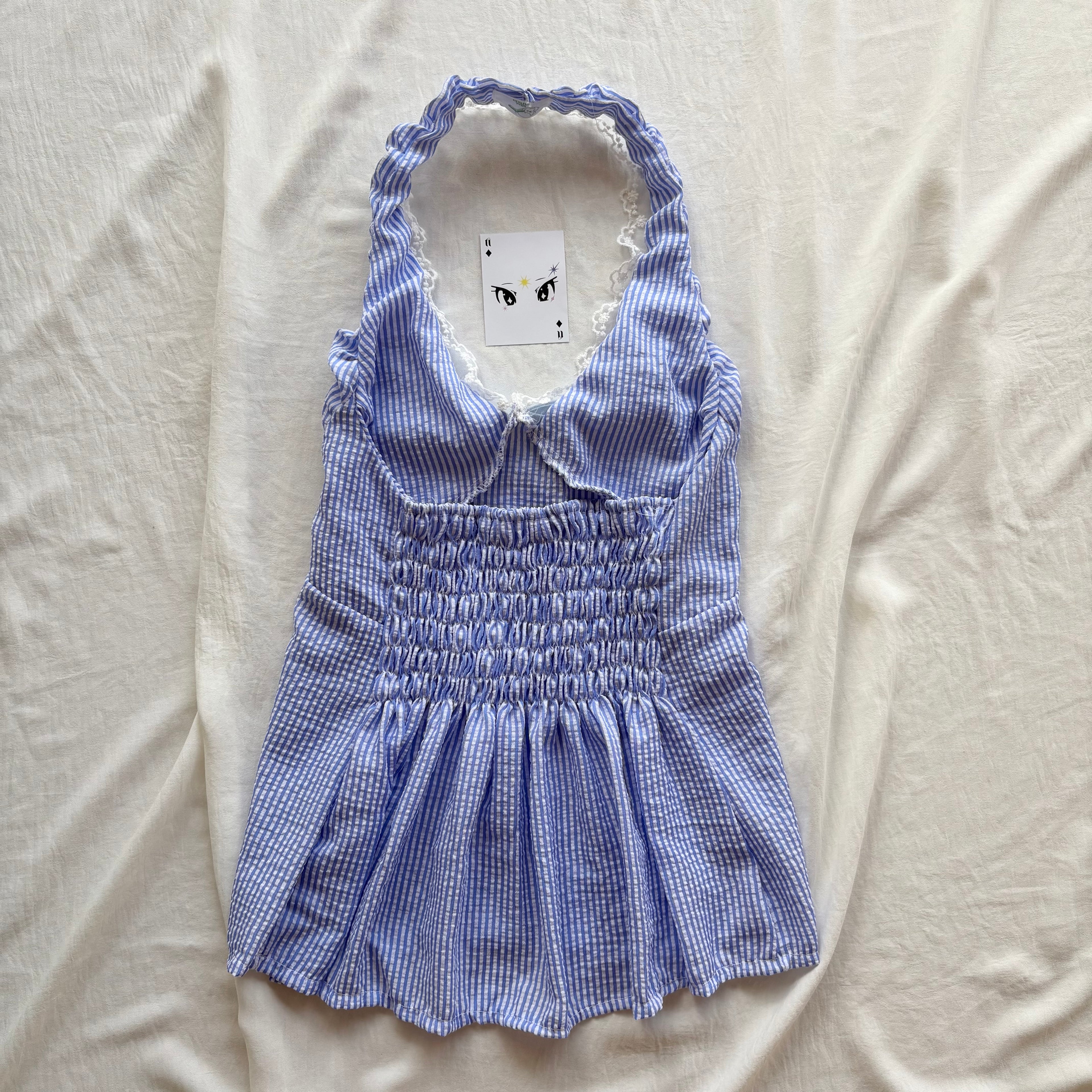 BLUE HALTER TOP  (Bust : 30-34, Upper Waist : 23-28)