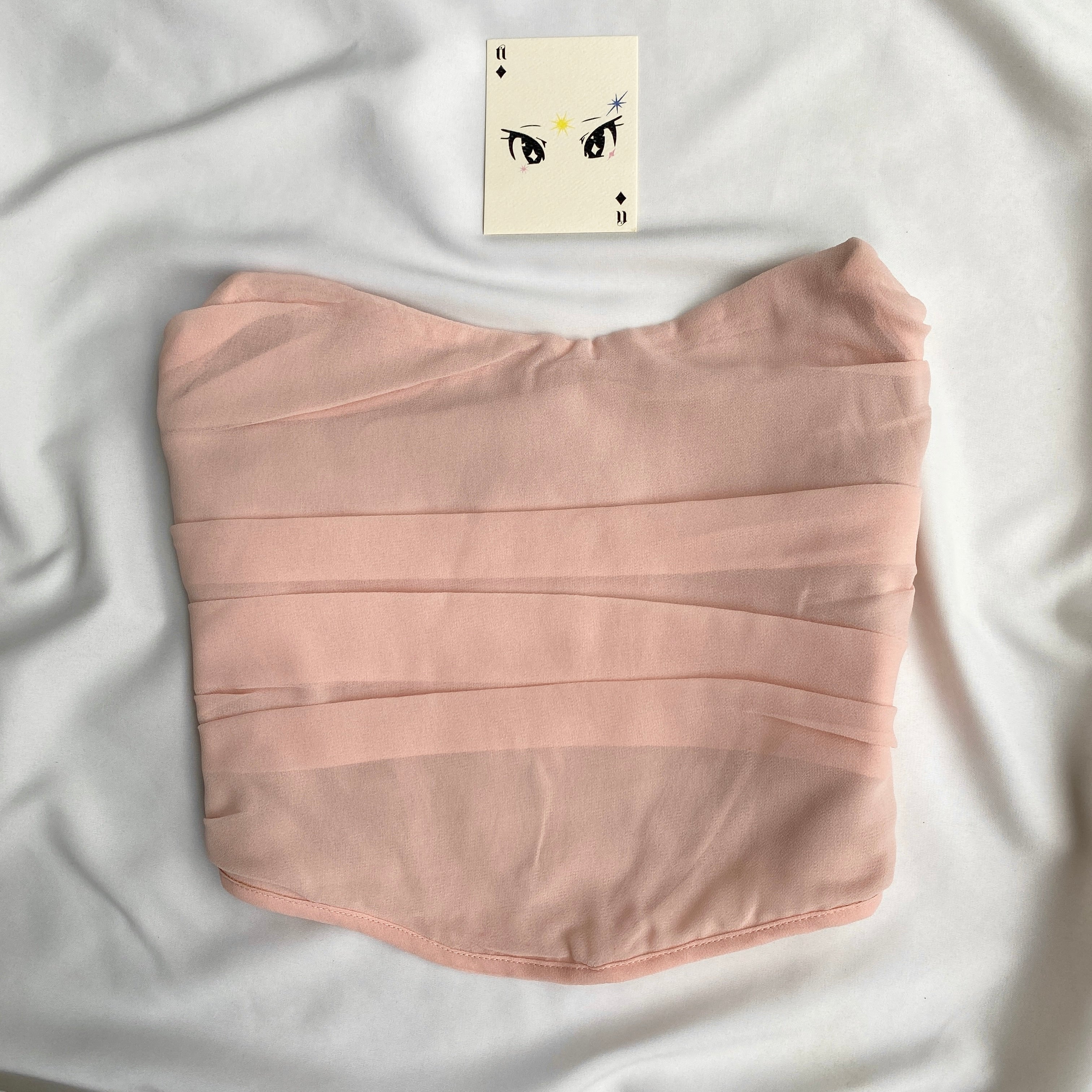 PINK RUCHED CORSET FROM MISGUIDED (Bust : 30-34, Upper Waist : 28-32)