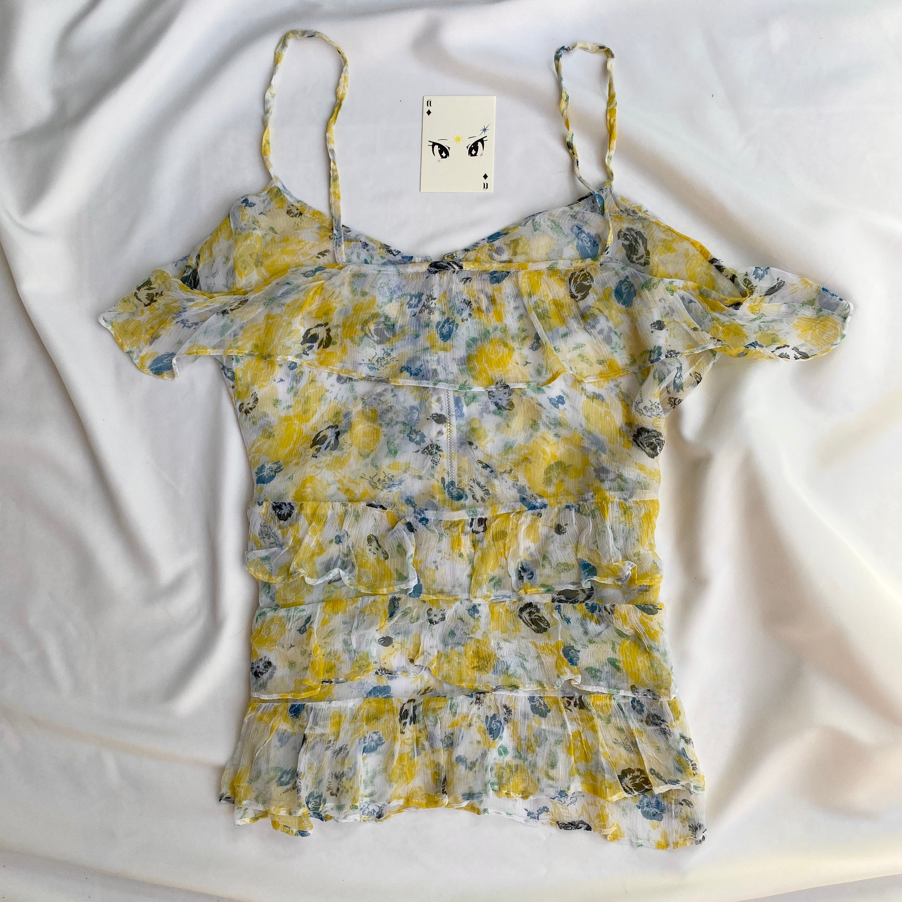 YELLOW FRILLY OFF SHOULDER TOP (Bust : 34-36, Upper Waist : 28-34)