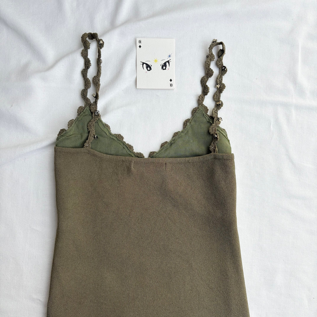GREEN KNIT TOP (Bust : 30-34, Upper Waist : 26-34)