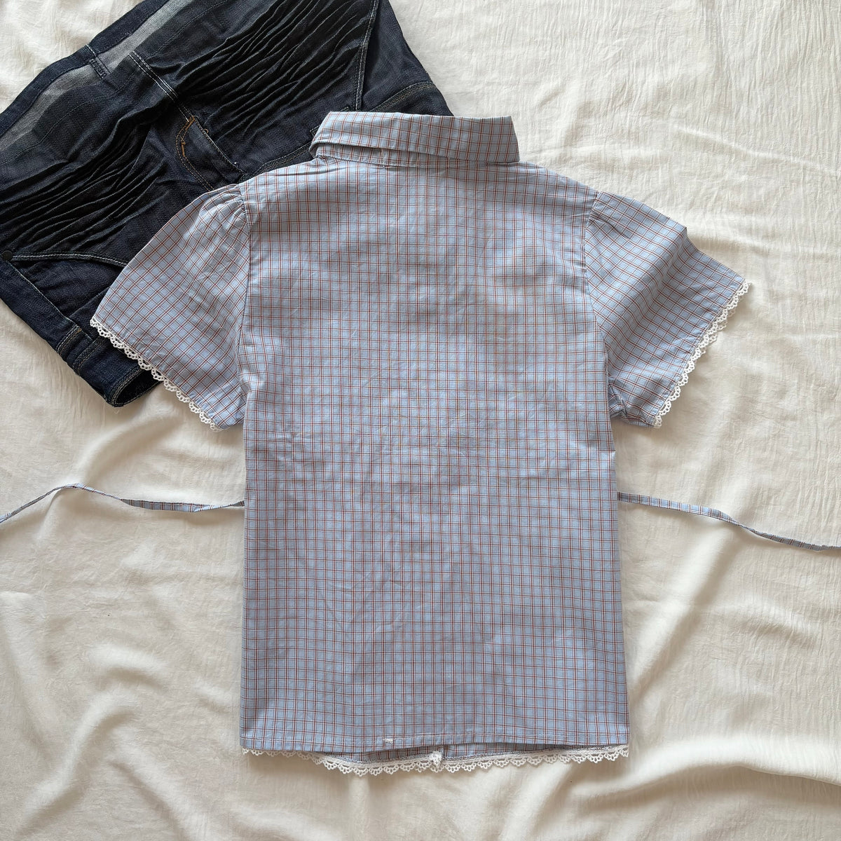 BLUEBELL PLAID TOP (Bust : 30-34, Upper Waist : 24-28)