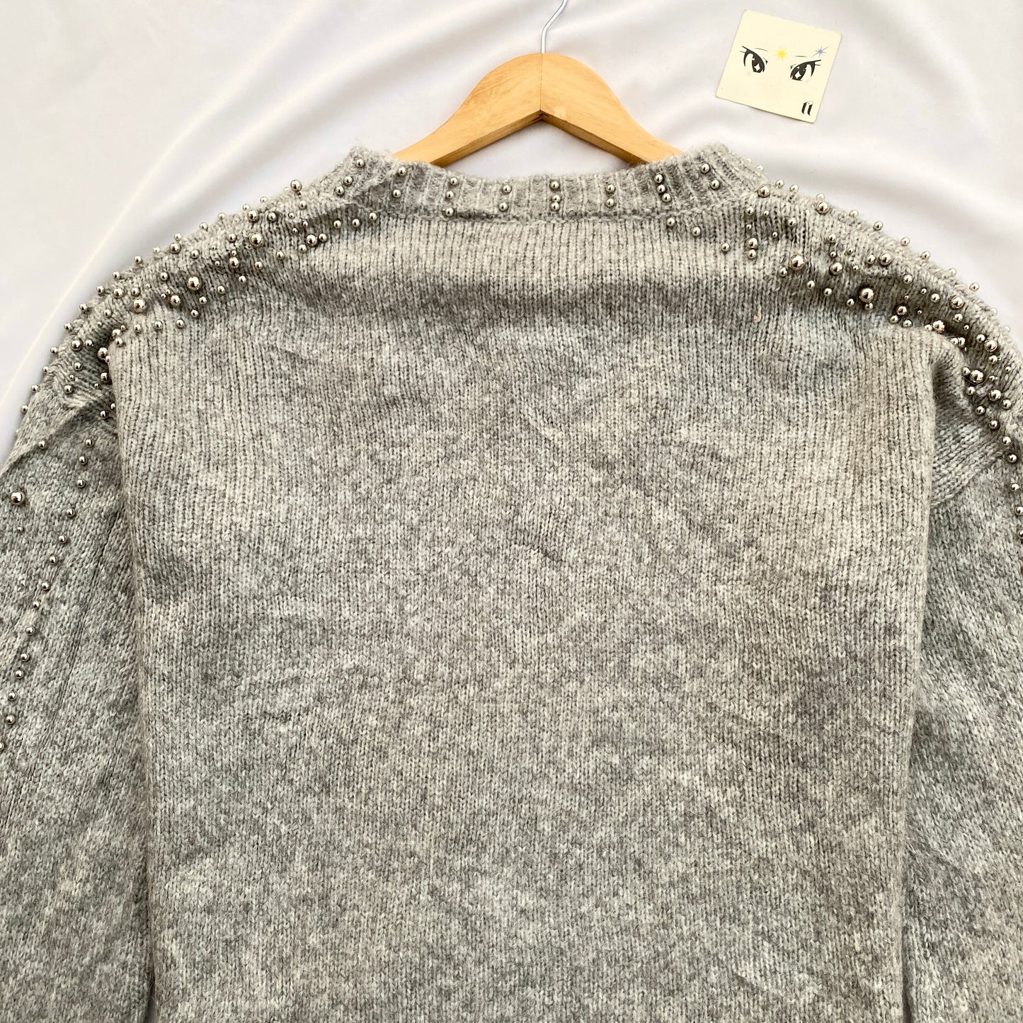 GREY STUDDED KNIT