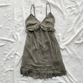 OLIVE GREEN STUDDED DRESS FROM HOLLISTER (Bust : 30-32, Upper Waist : 24-28)