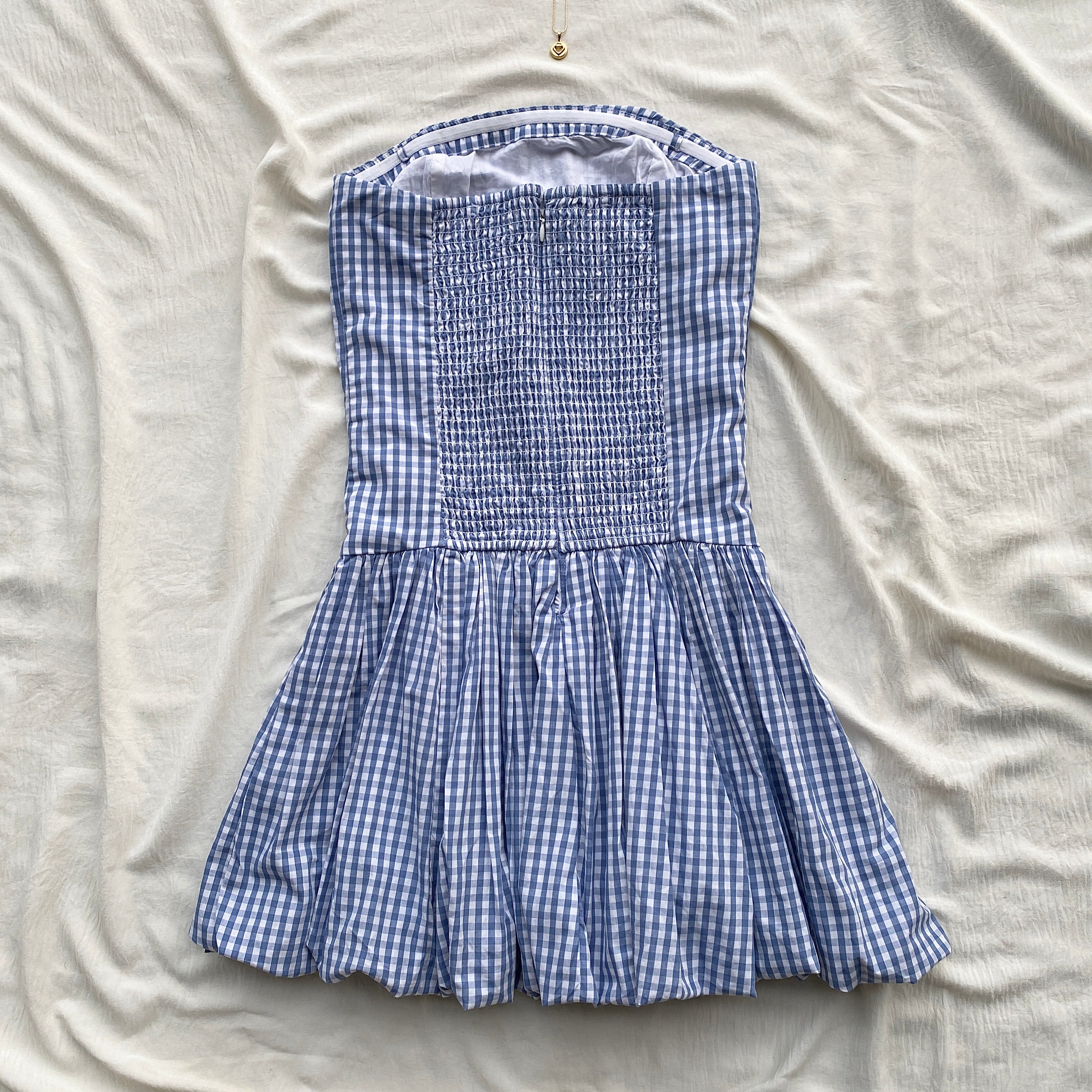 GINGHAM CORSET DRESS FROM ABERCROMBIE AND FITCH (Bust : 30-34, Upper Waist : 27-30)