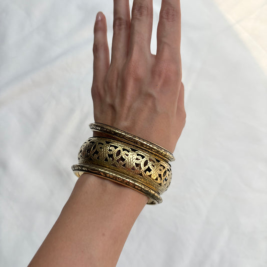 GOLD BANGLE SET (Set of Three)