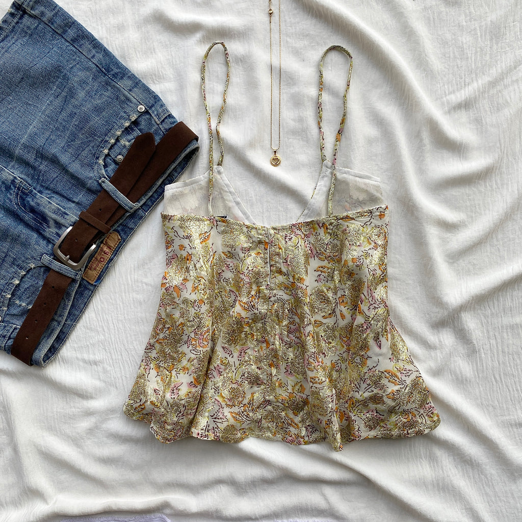 METALLIC THREAD TOP FROM ZARA (Two sizes available)