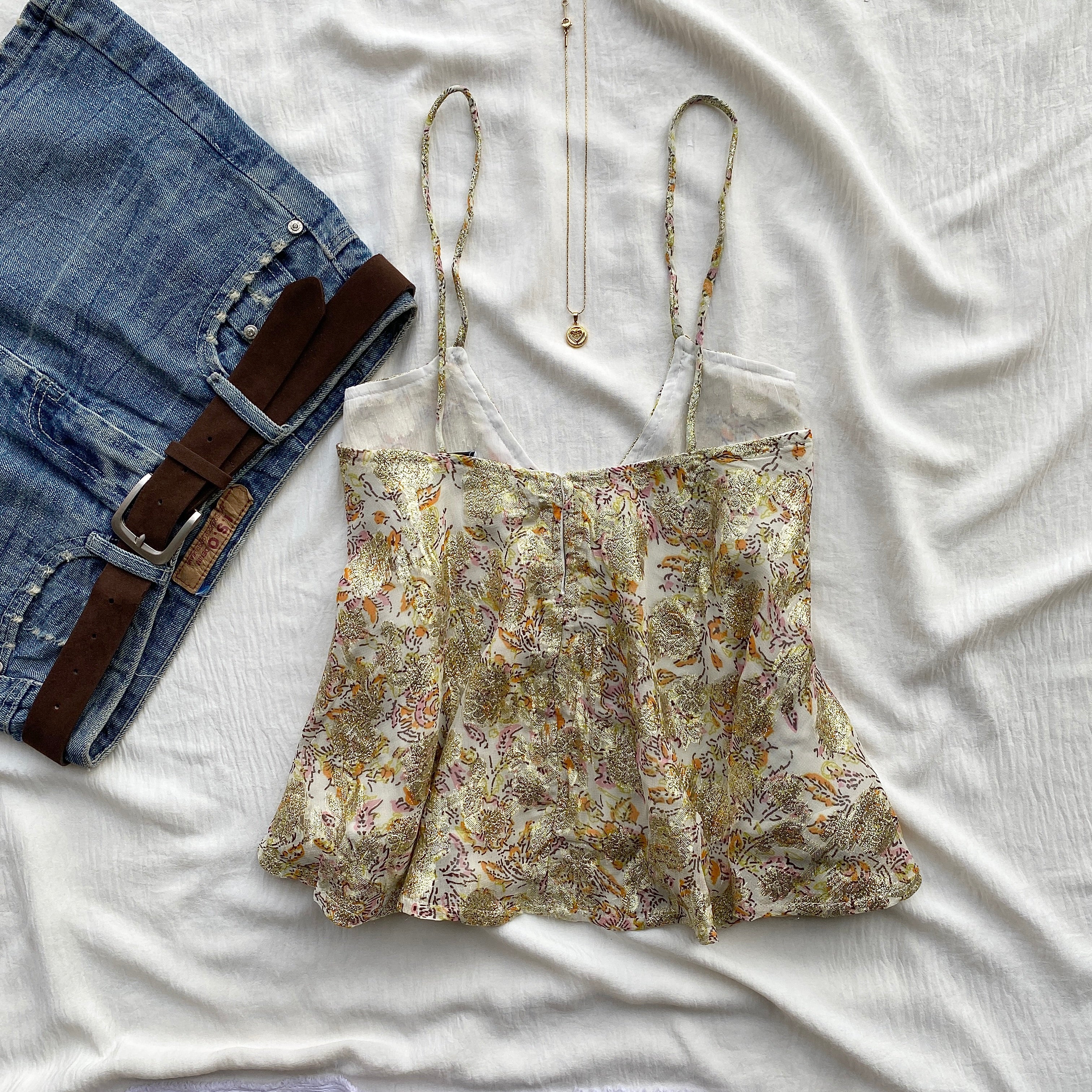 METALLIC THREAD TOP FROM ZARA (Two sizes available)