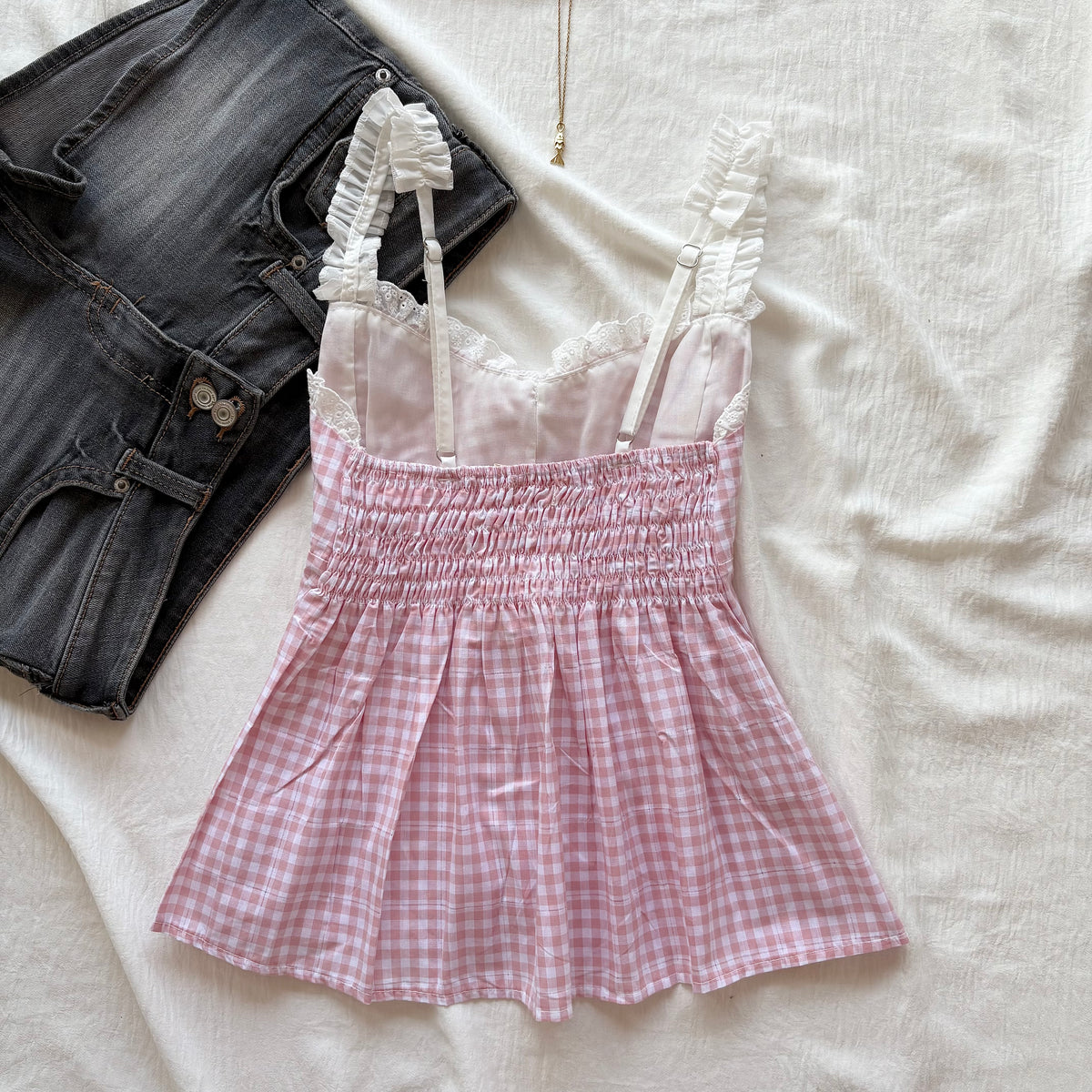 SWEETHEART GINGHAM TOP (Bust : 30-34, Upper Waist : 24-28)