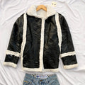 BLACK FAUX FUR JACKET ( BUST 48 LENGTH 28)