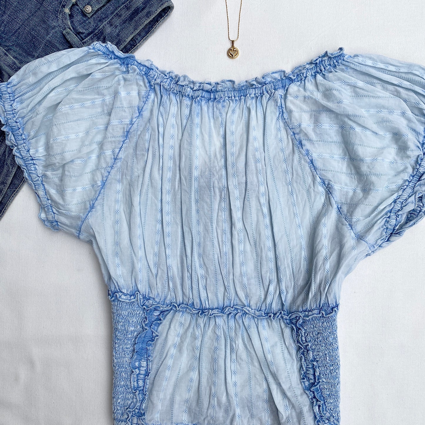 BLUE TOP FROM URBAN OUTFITTERS (Bust : 34-36, Upper Waist : 26-32)