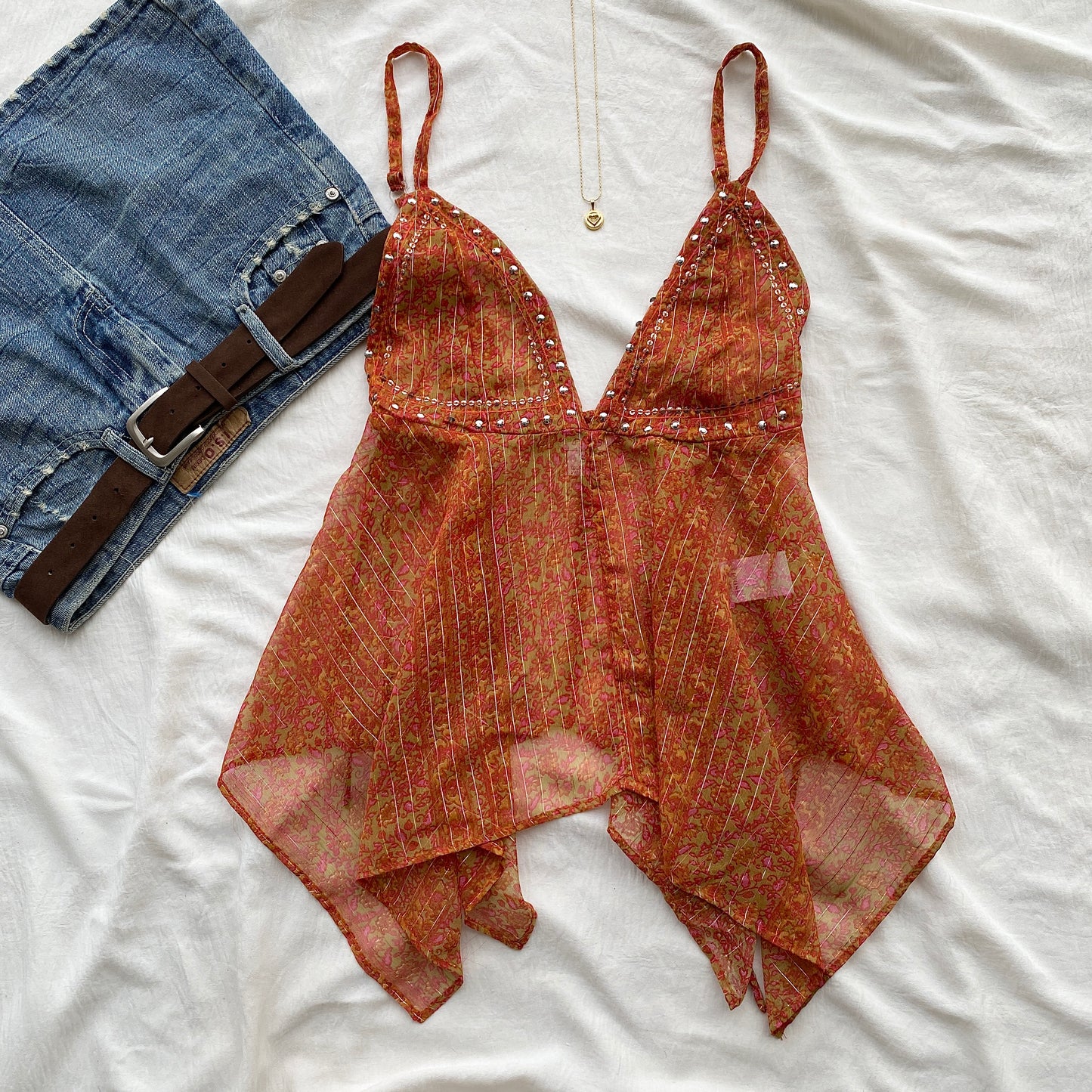ORANGE EMBELLISHED TOP (Sizes available)