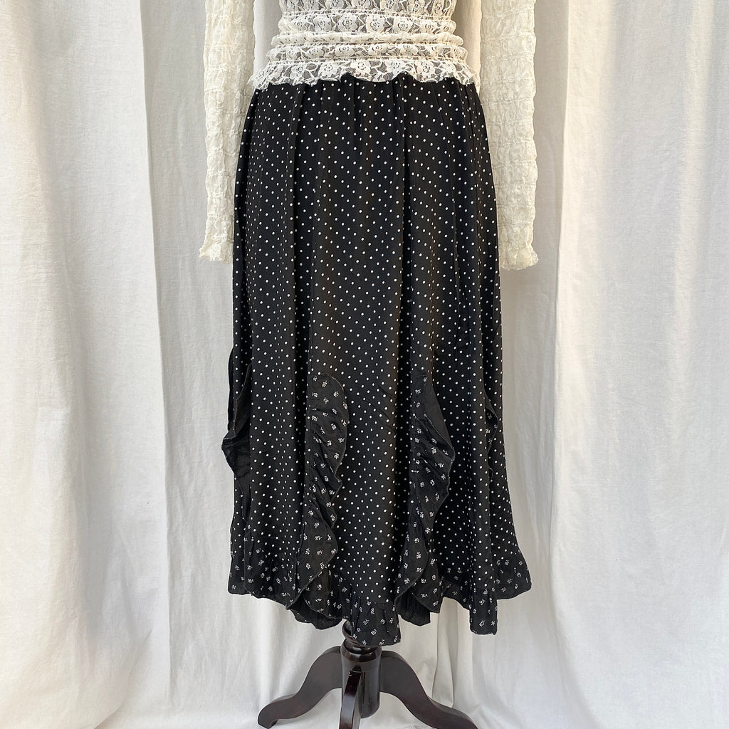 POLKA DOT MAXI SKIRT (Waist : 26-28)