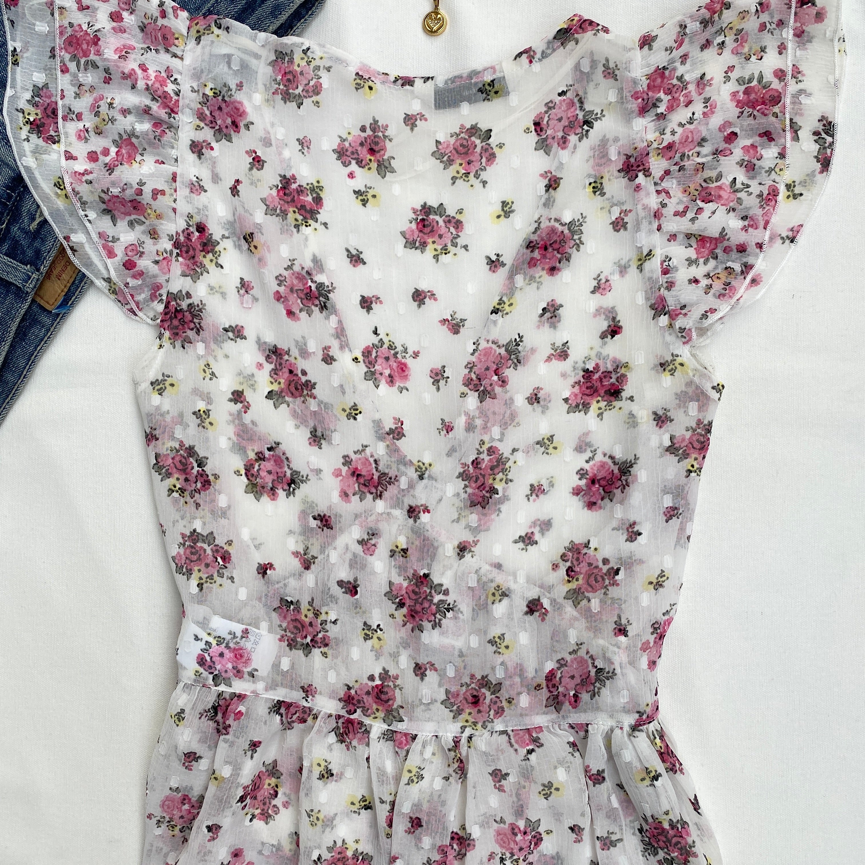 FLORAL TOP FROM STRADIVARIUS (Bust : 32-34, Upper Waist : 26-28)