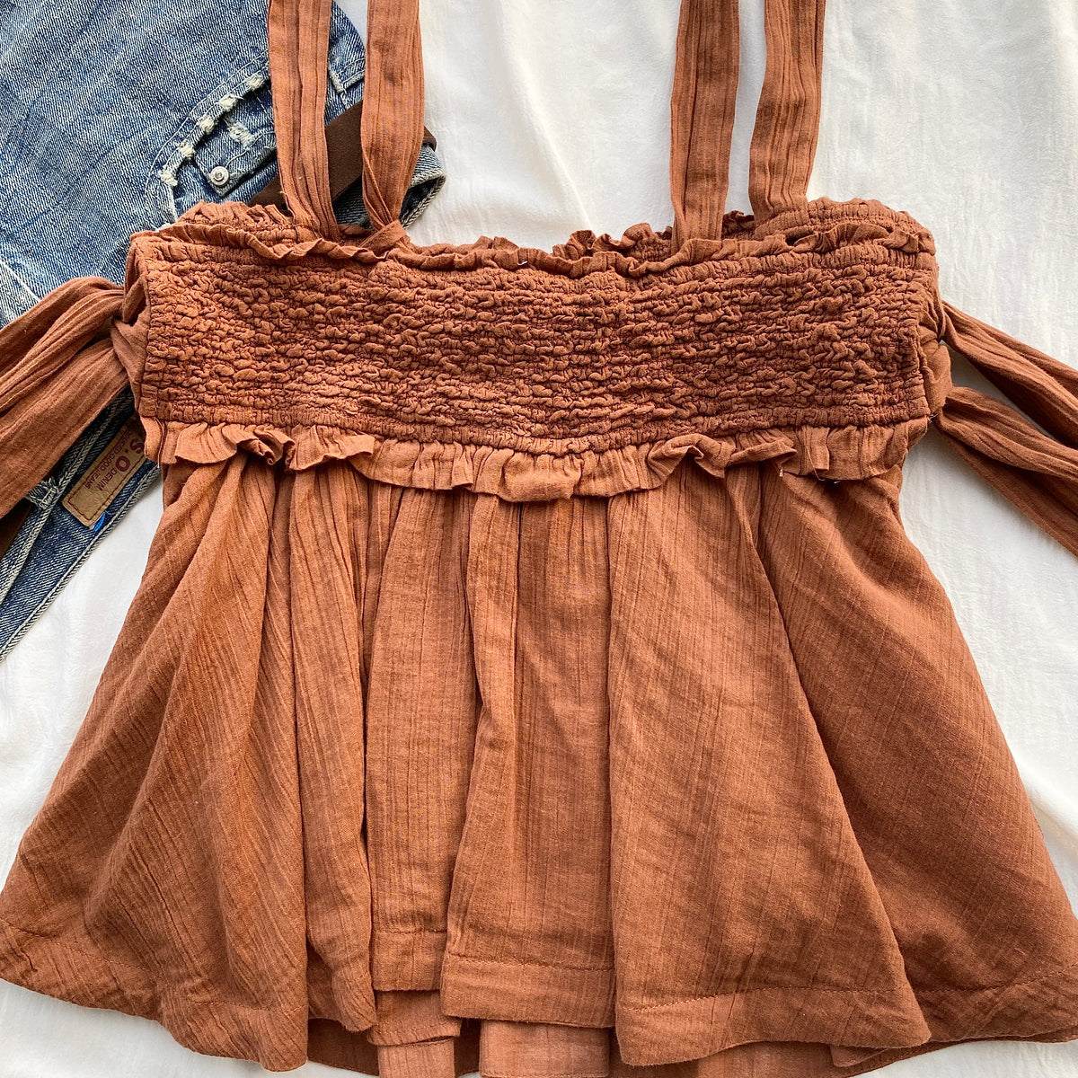 BROWN TOP FROM FREE PEOPLE (Bust : 32-34, Upper Waist : 26-30)