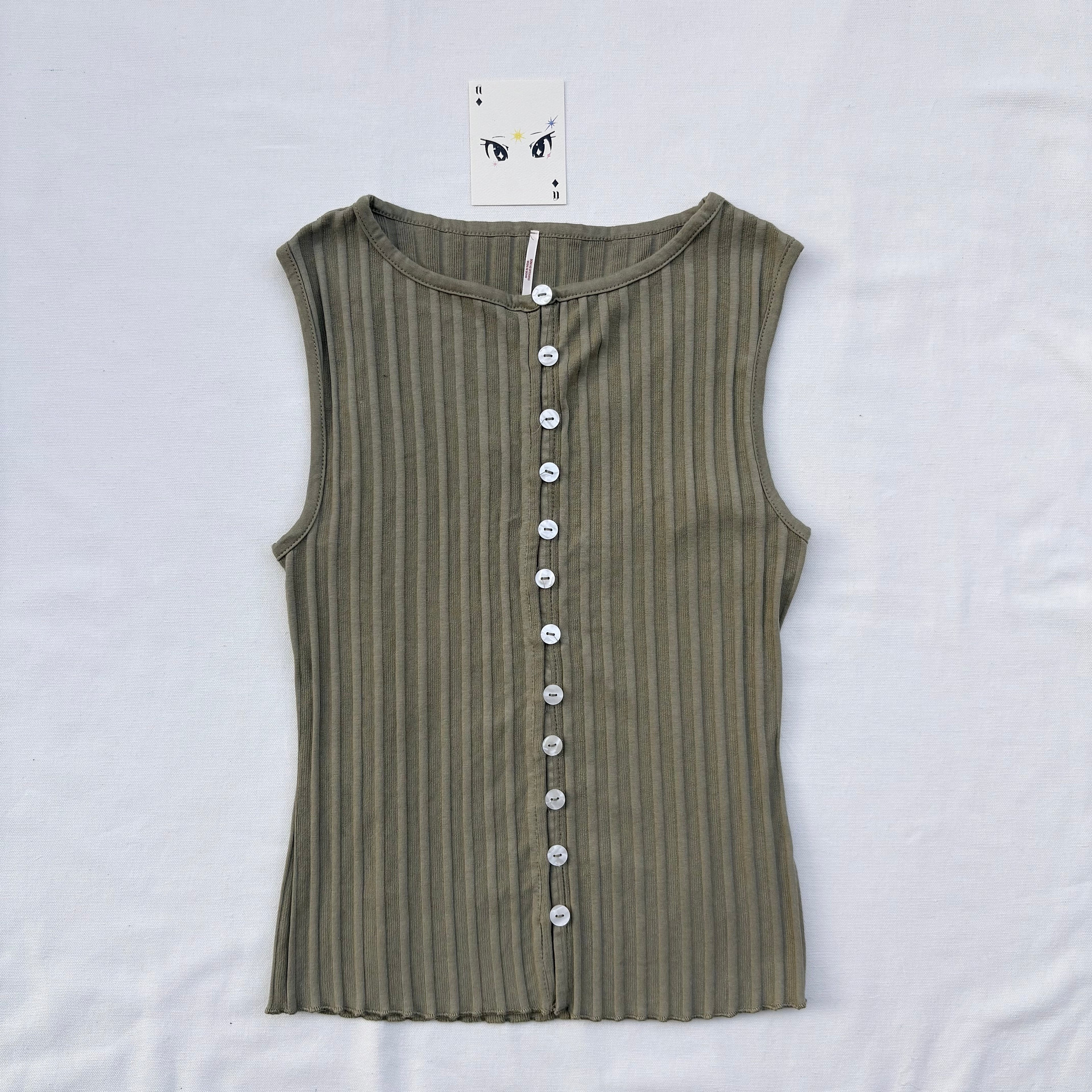GREEN STRIPED TOP (Bust : 30-34, Upper Waist : 24-28)
