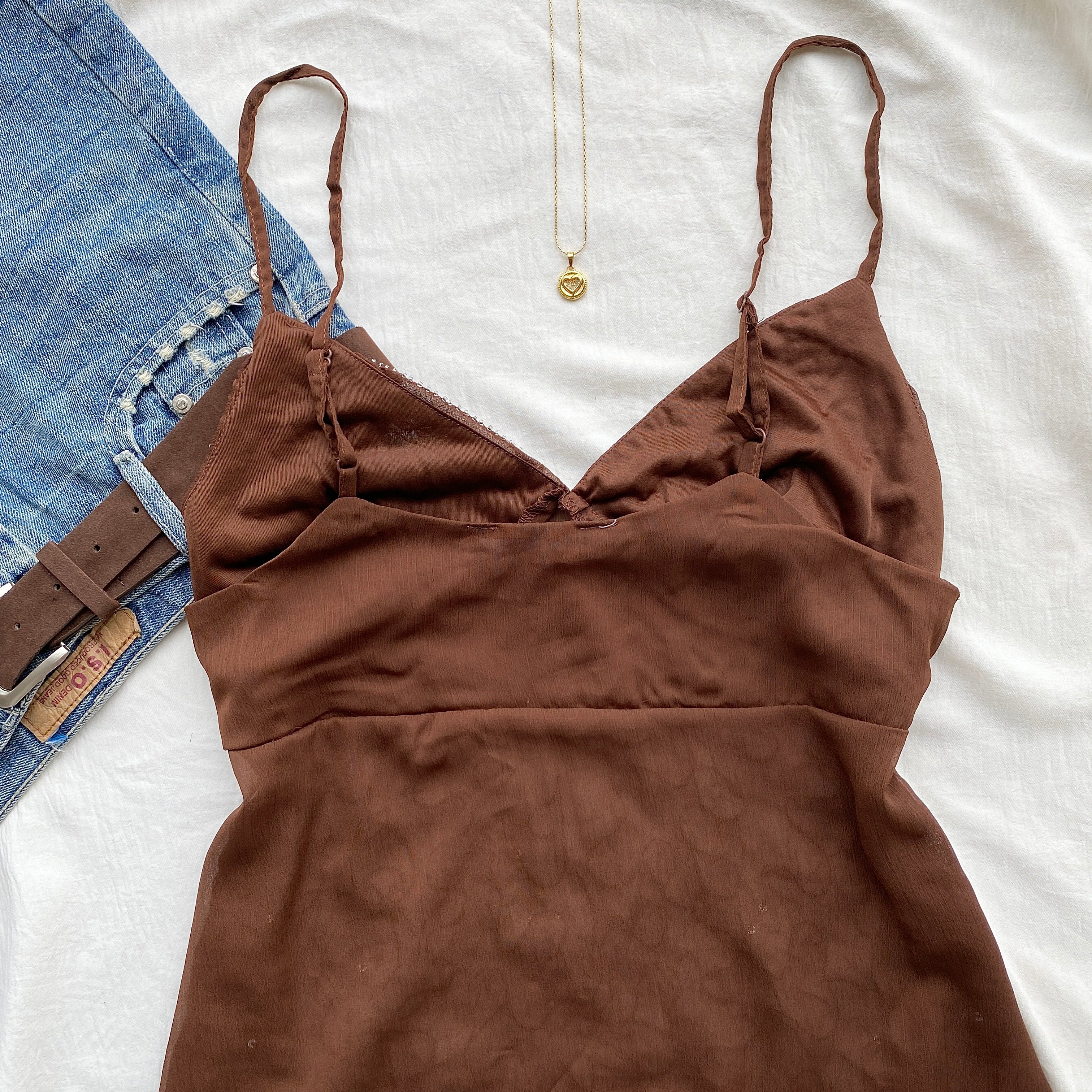 BROWN EMBELLISHED TOP (Bust : 34-36, Upper Waist : 28-32)