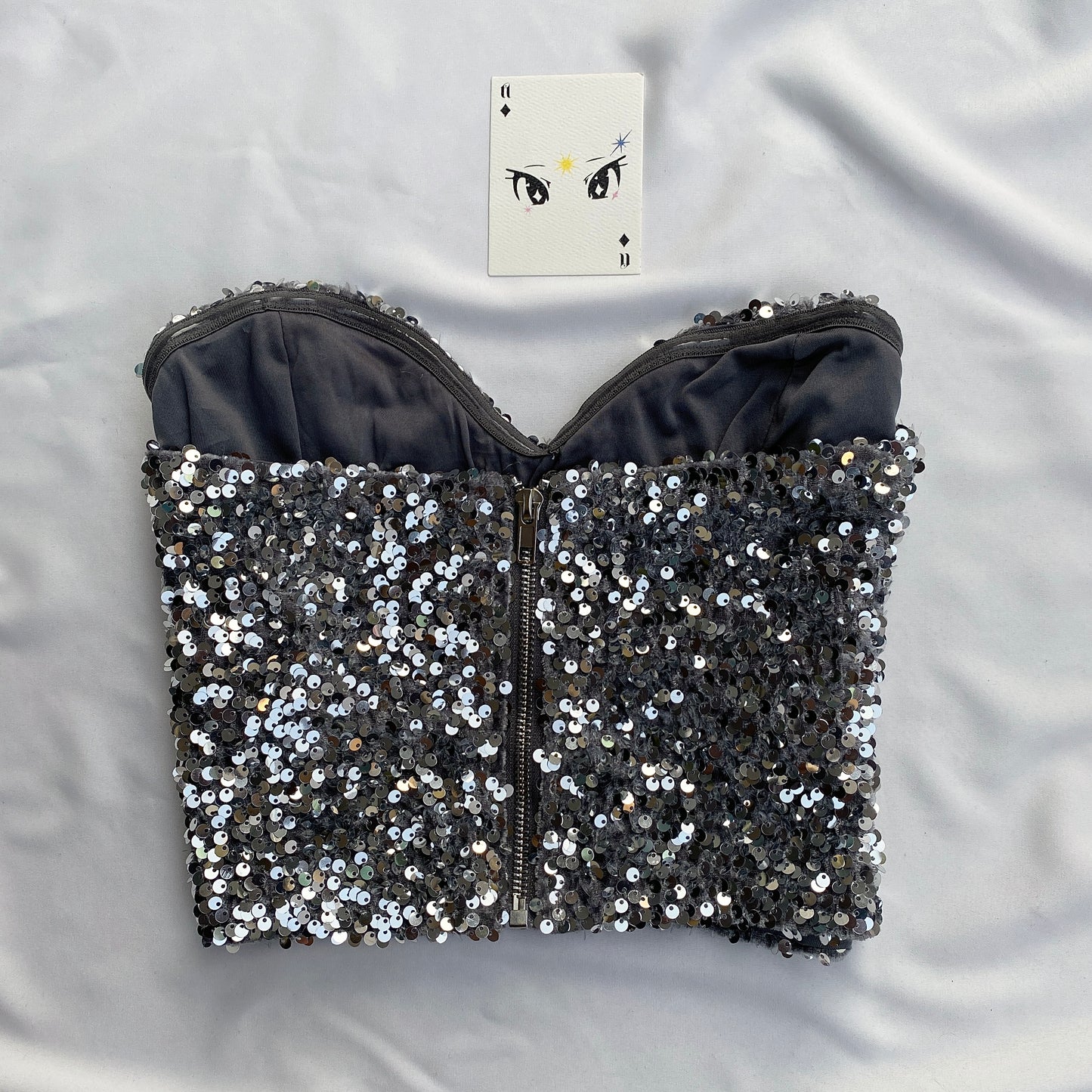 GREY SEQUINNED TOP (Bust : 30-34, Upper Waist : 24-28)