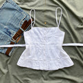 WHITE BUTTON DOWN TOP (Bust : 34-36, Upper Waist : 28-30)