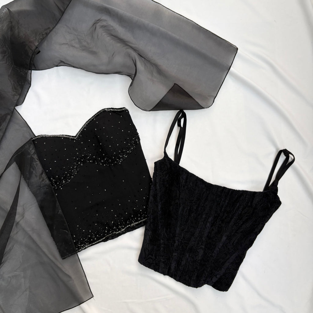 BLACK CLASSIC CORSET (Bust : 34-36, Upper Waist : 30-34)