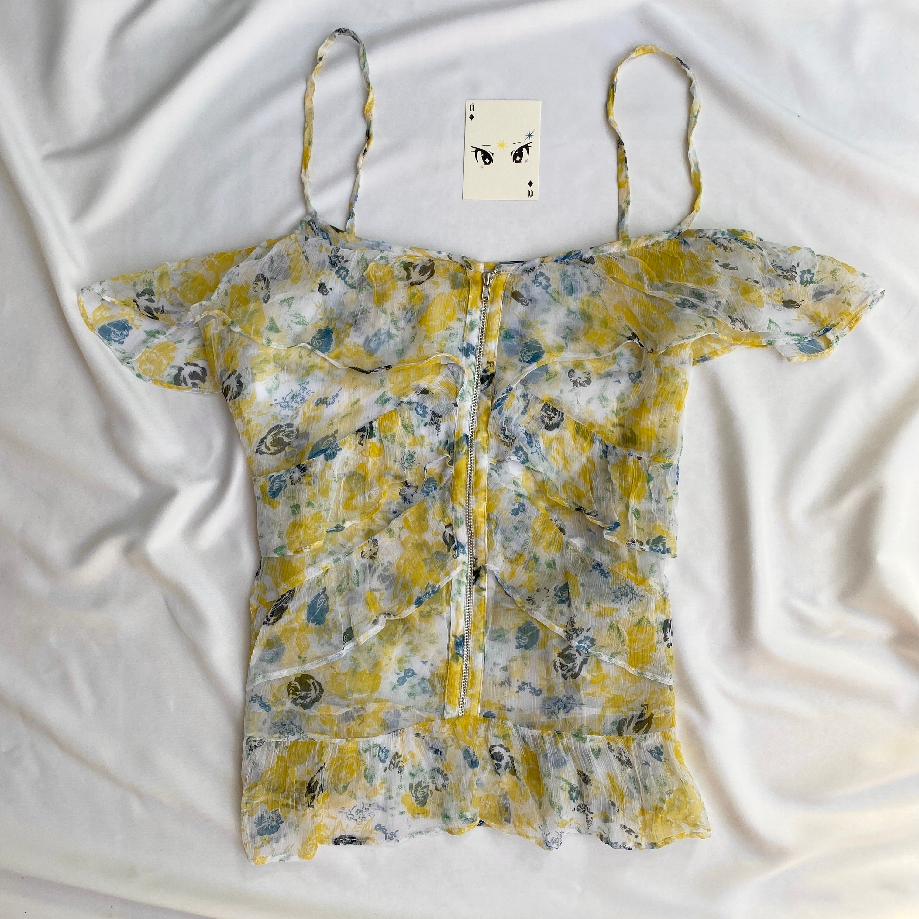 YELLOW FRILLY OFF SHOULDER TOP (Bust : 34-36, Upper Waist : 28-34)