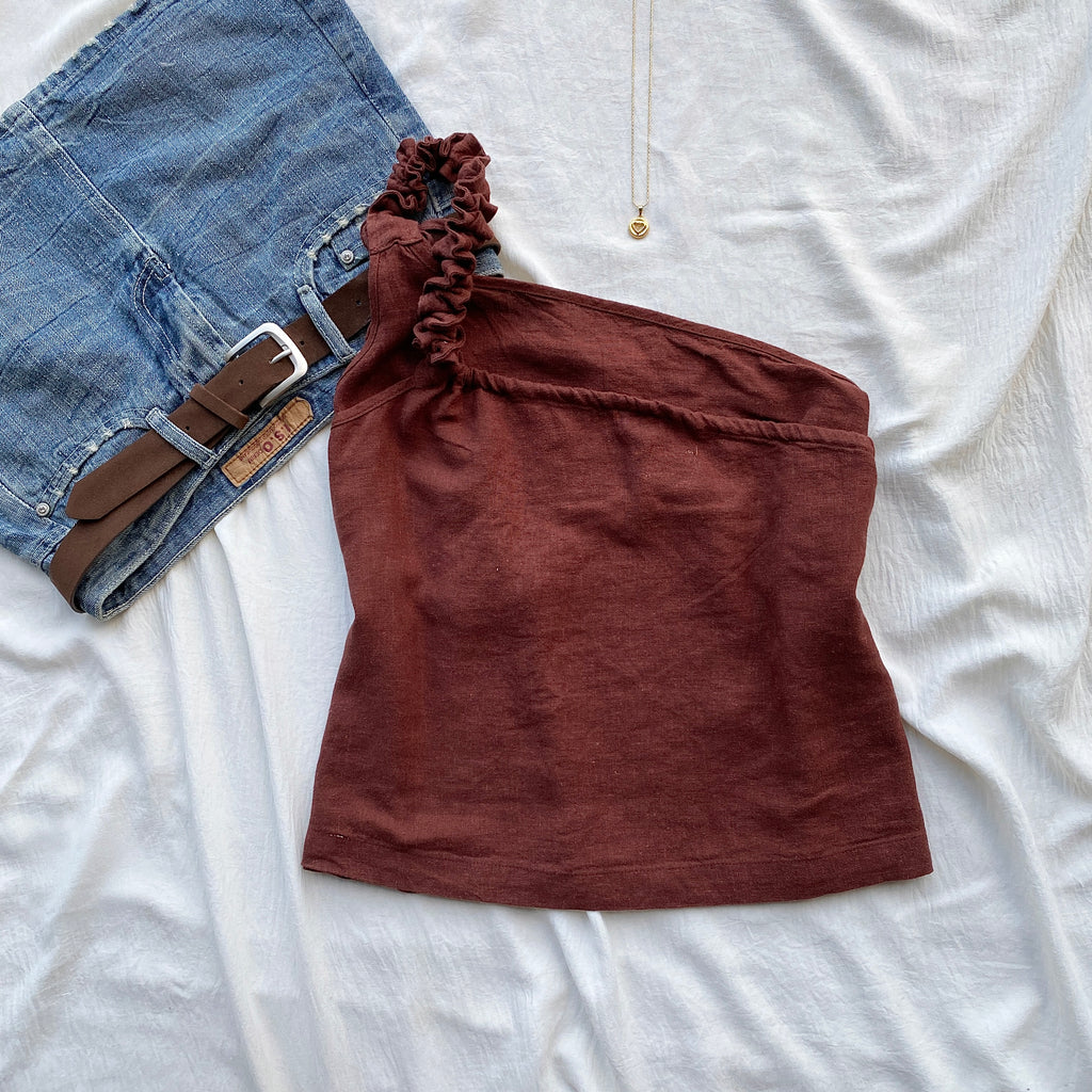 ONE SHOULDER TOP FROM FREE PEOPLE (Bust : 32-34, Upper Waist : 26-32)