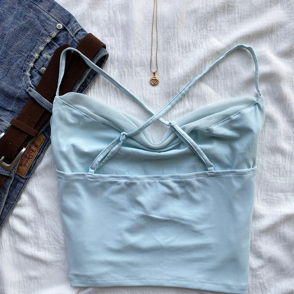 BLUE COWL NECK TOP (Bust : 34-36, Upper Waist : 29-34)