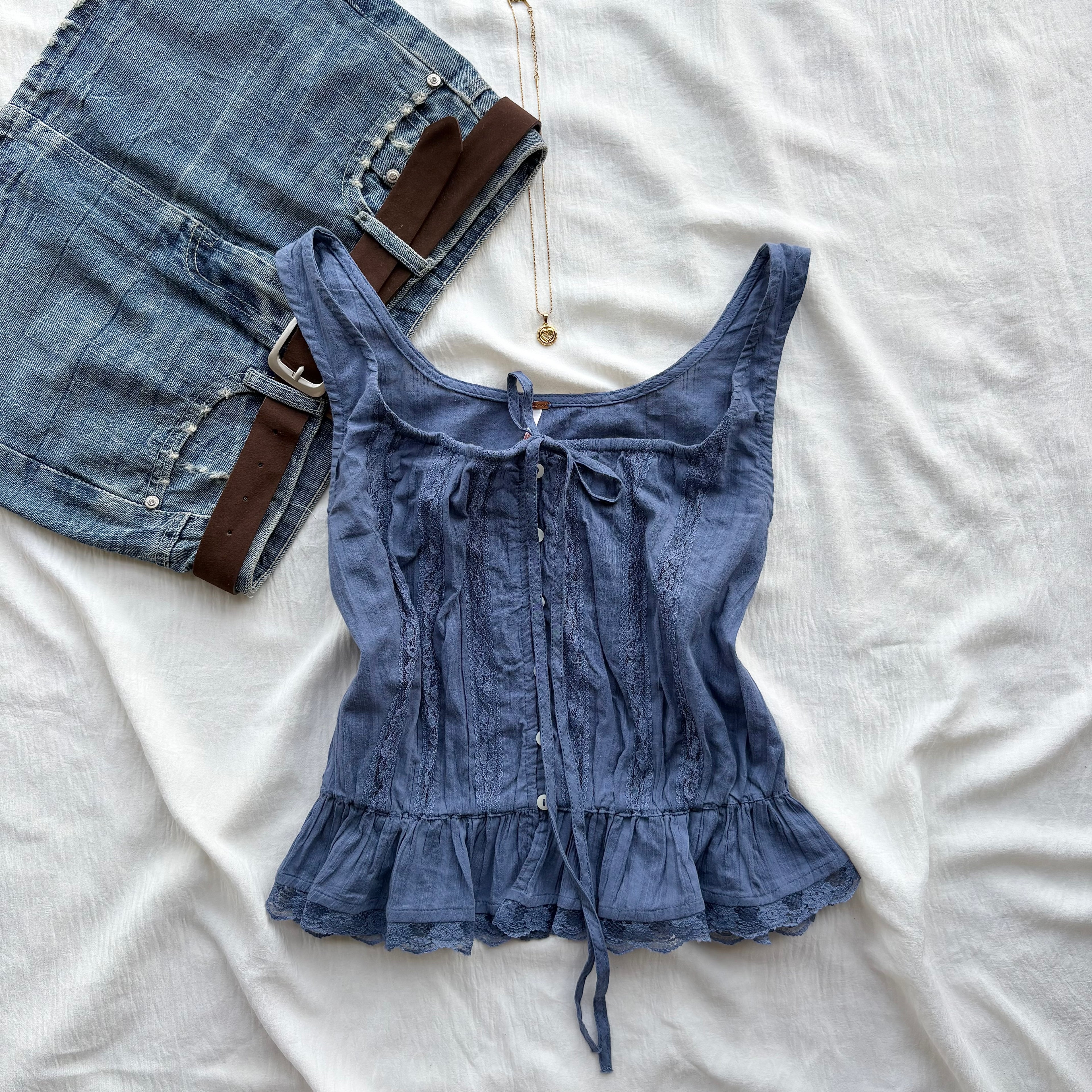 BLUE LACE TOP FROM FREE PEOPLE (Two sizes)