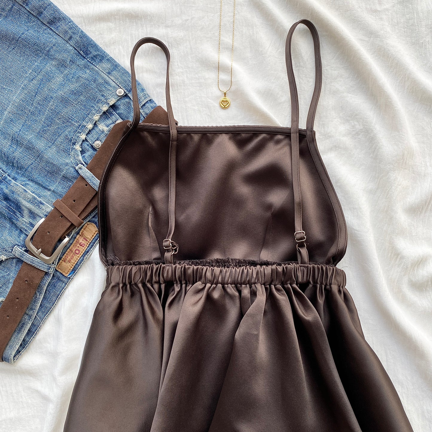 BROWN SATIN TOP (Bust : 30-34, Upper Waist : 24-28)
