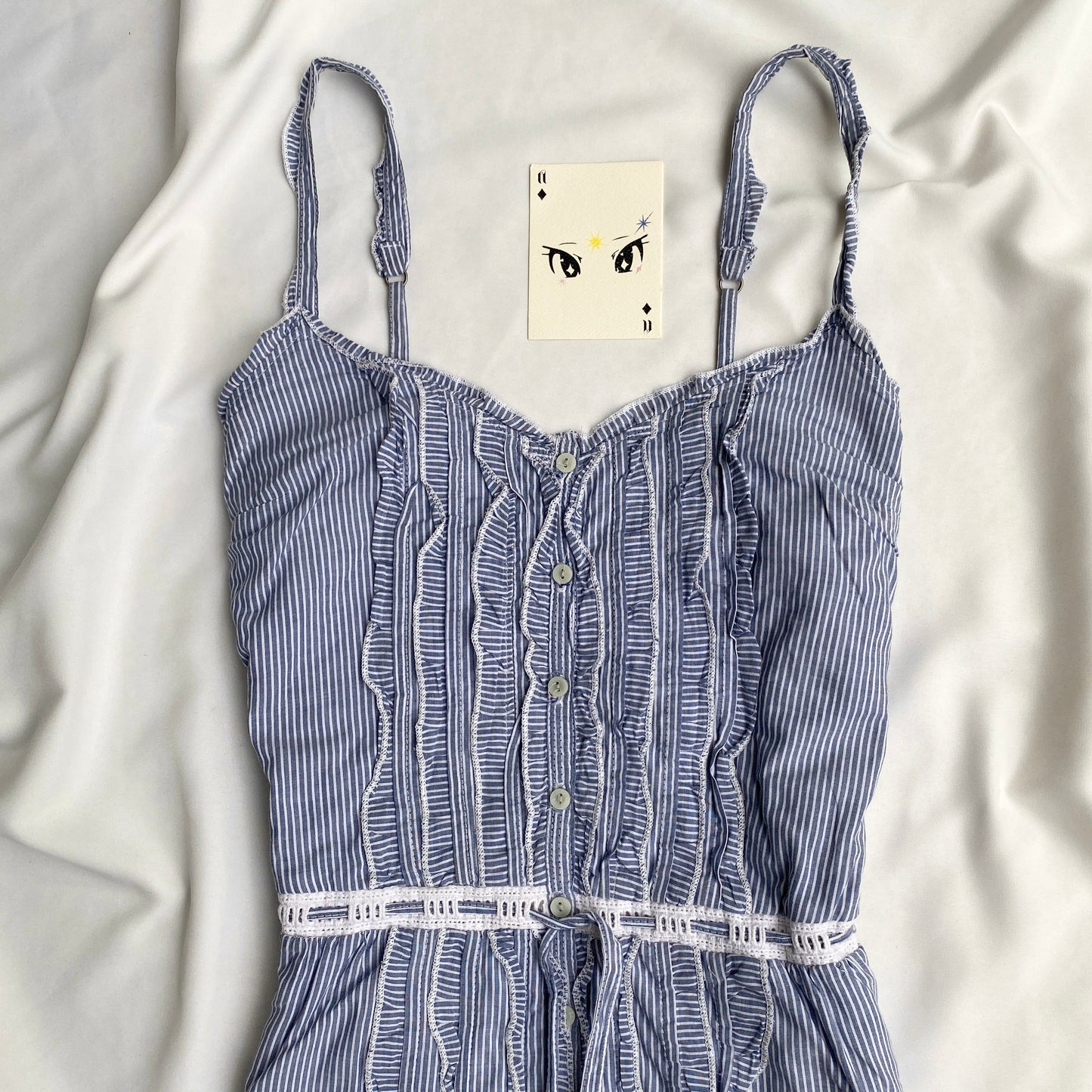 BLUE STRIPED TOP FROM ABERCROMBIE AND FITCH (Bust : 30-34, Upper Waist : 24-28)