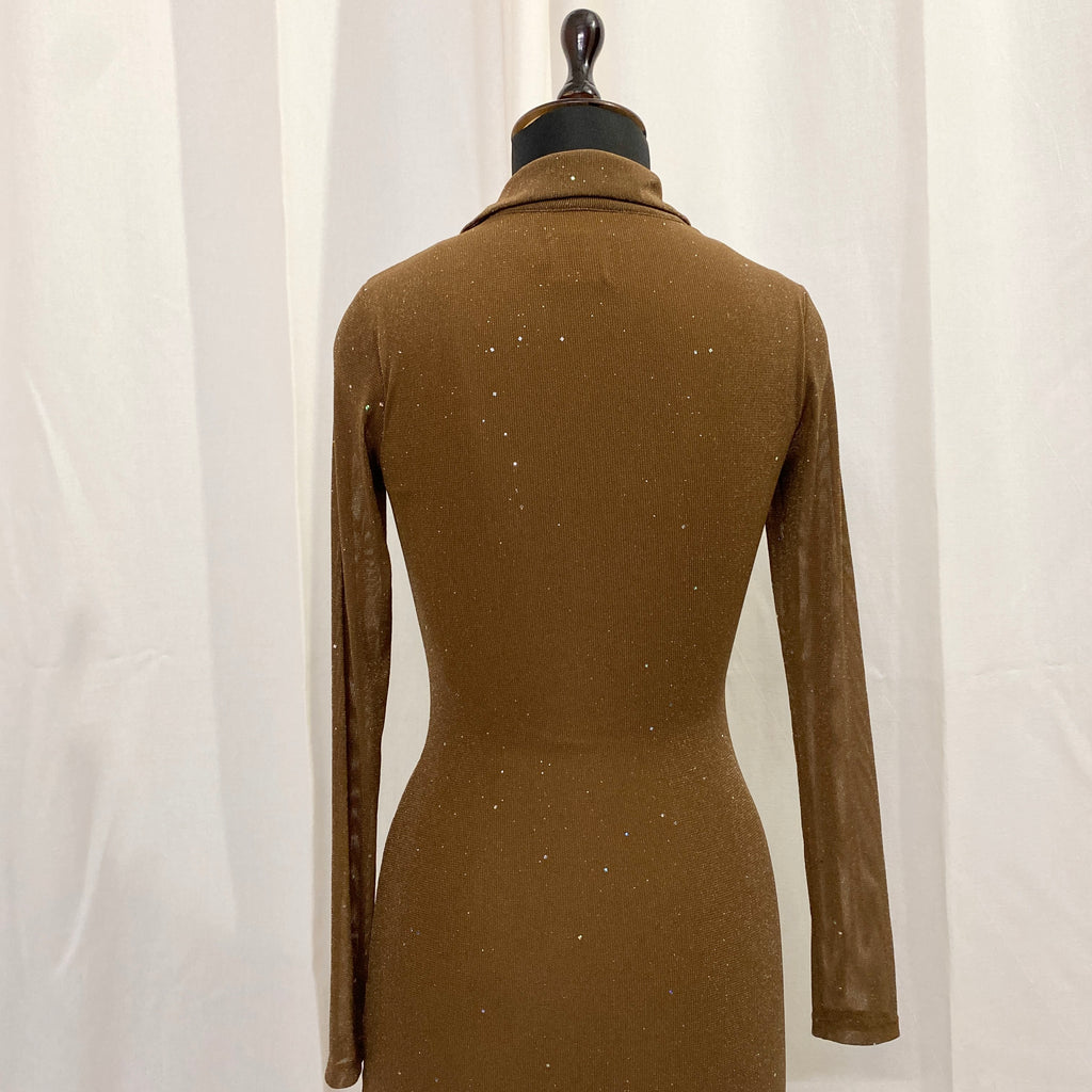 BROWN SHIMMERY DRESS FROM PRINCESS POLLY (Bust : 30-34, Upper Waist : 23-28)