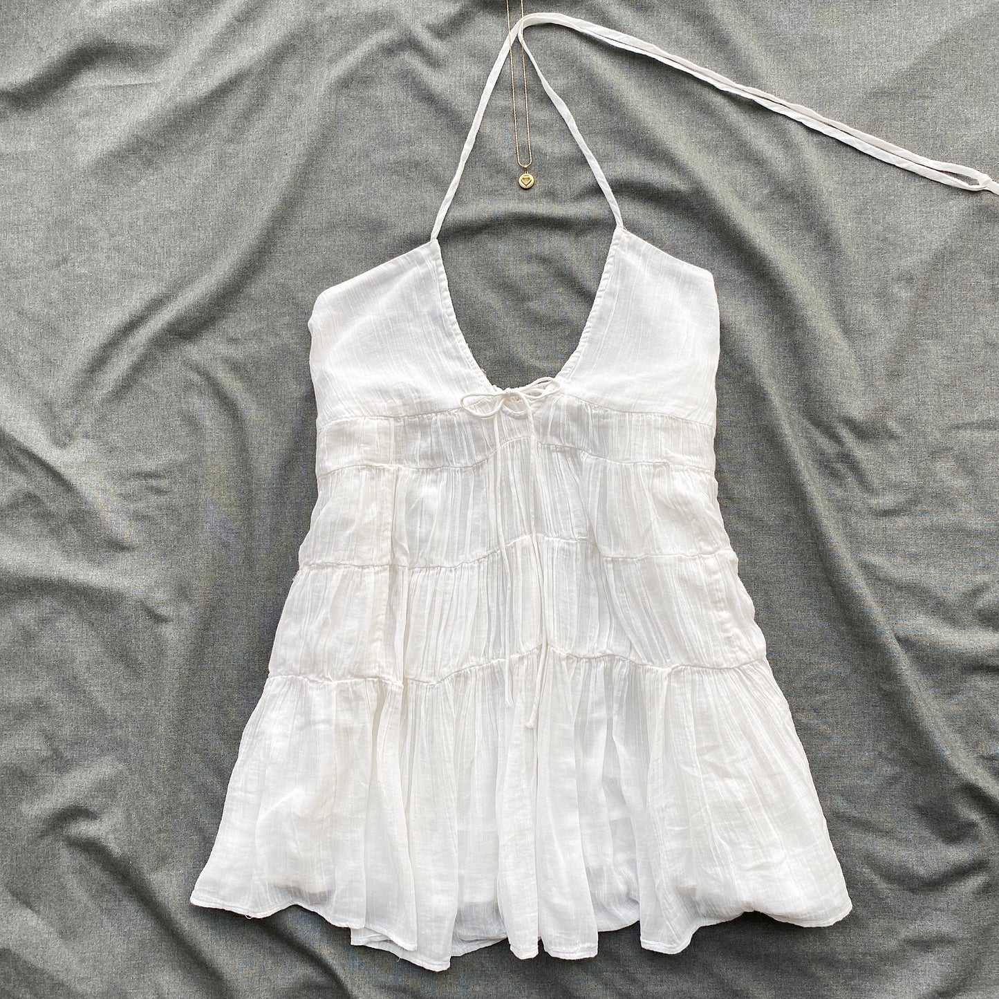 WHITE DRESS FROM FREE PEOPLE (Bust : 30-34, Upper Waist : 26-32)