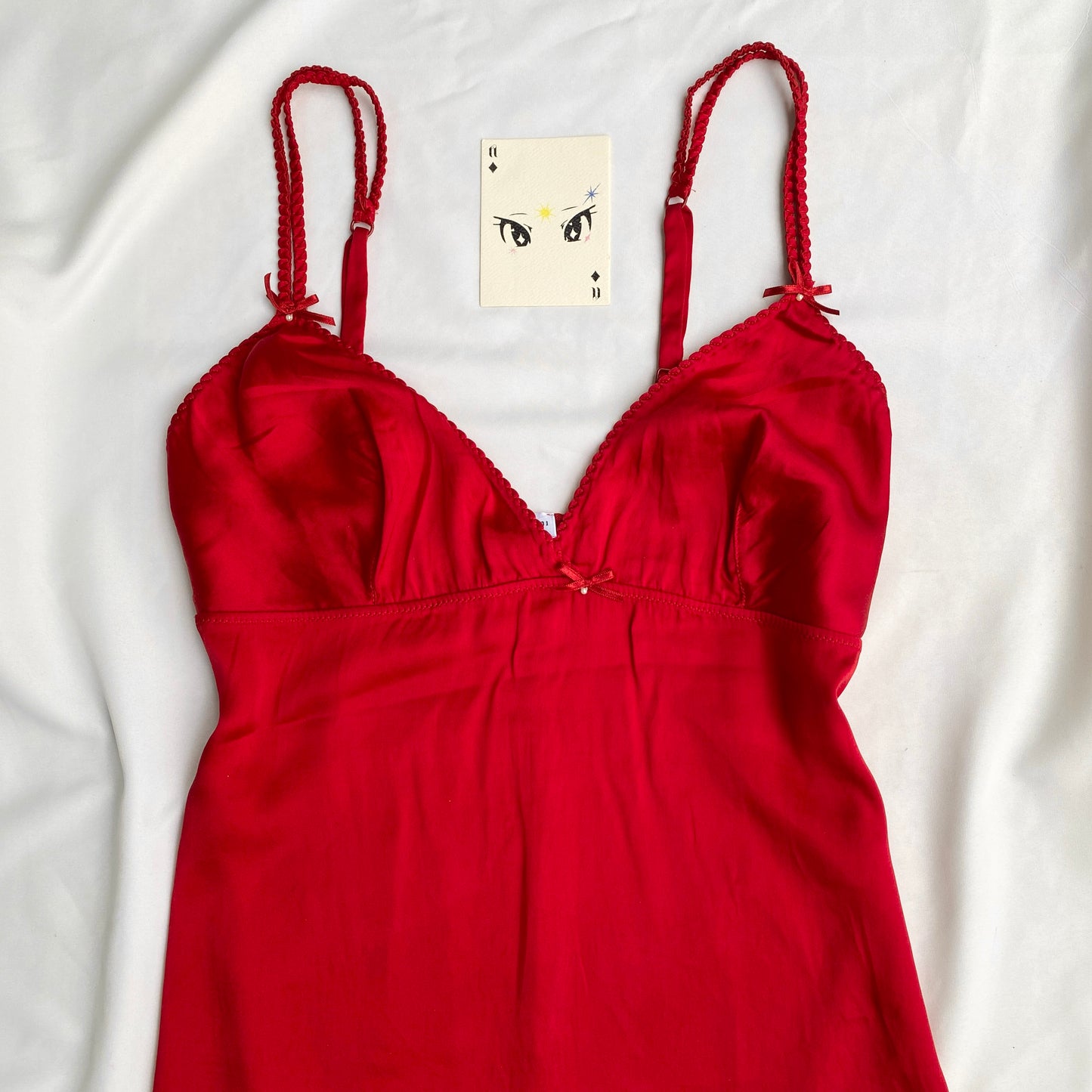 RED SATIN BABYDOLL TOP (Bust : 34-38, Upper Waist : 28-34)