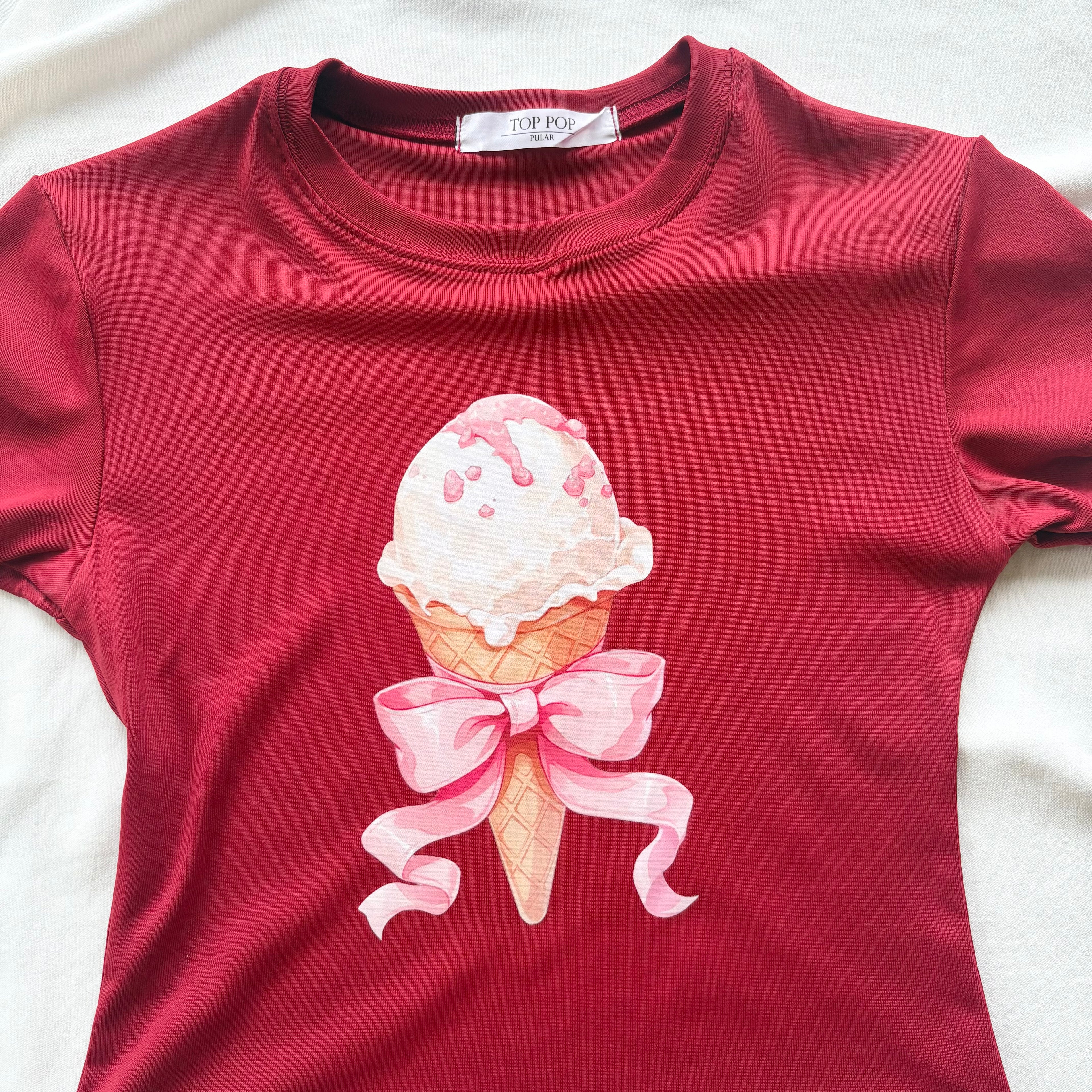 RED ICE CREAM BABY TEE