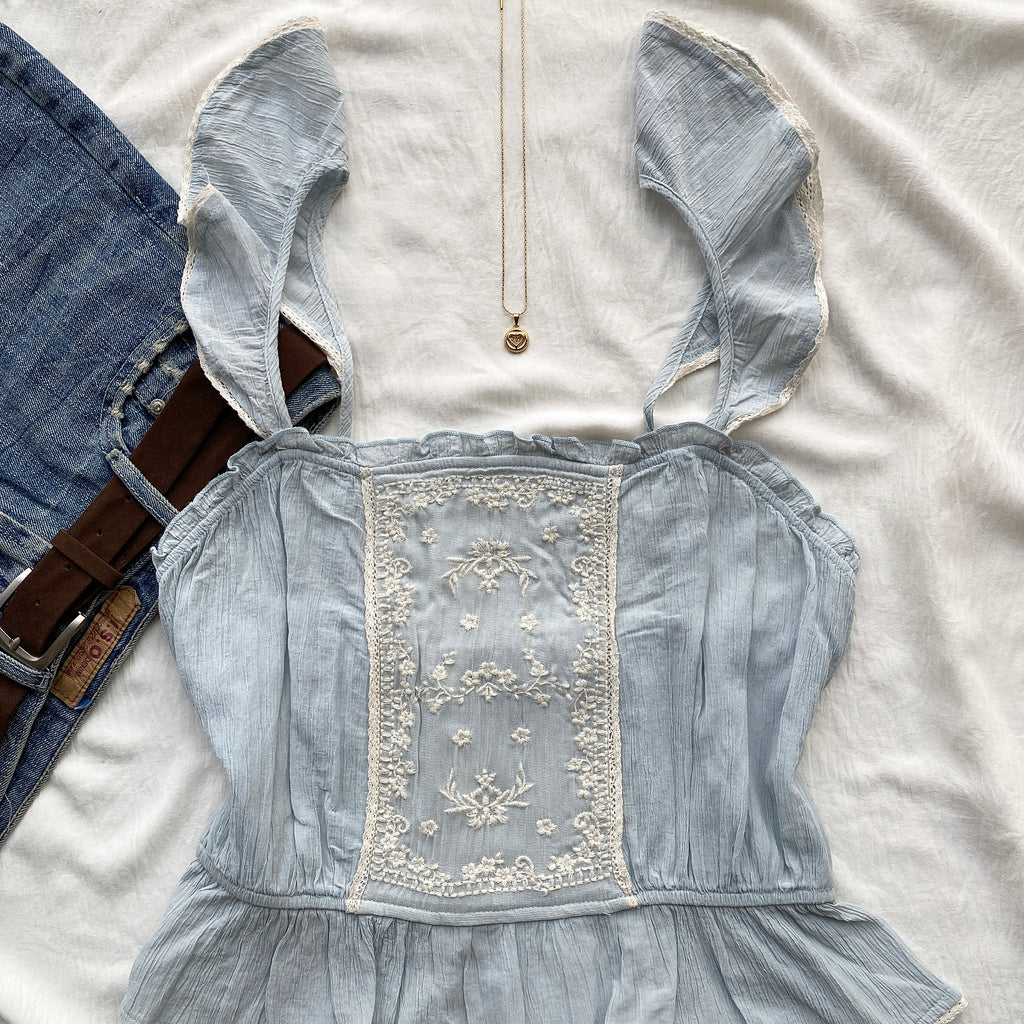 BLUE TOP FROM ZARA (Bust : 34-38, Upper Waist : 28-34)