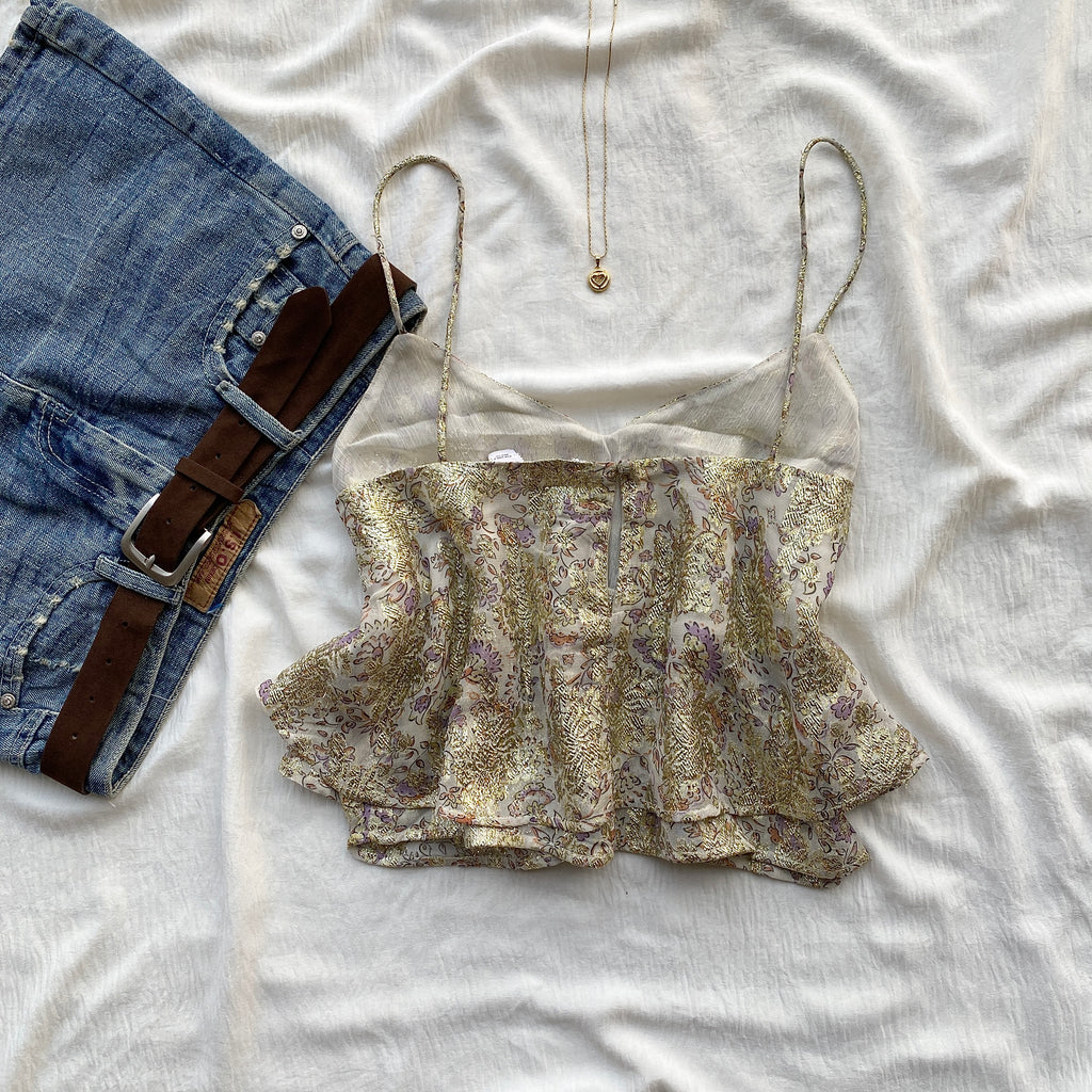 METALLIC THREAD TOP FROM ZARA (Sizes available)