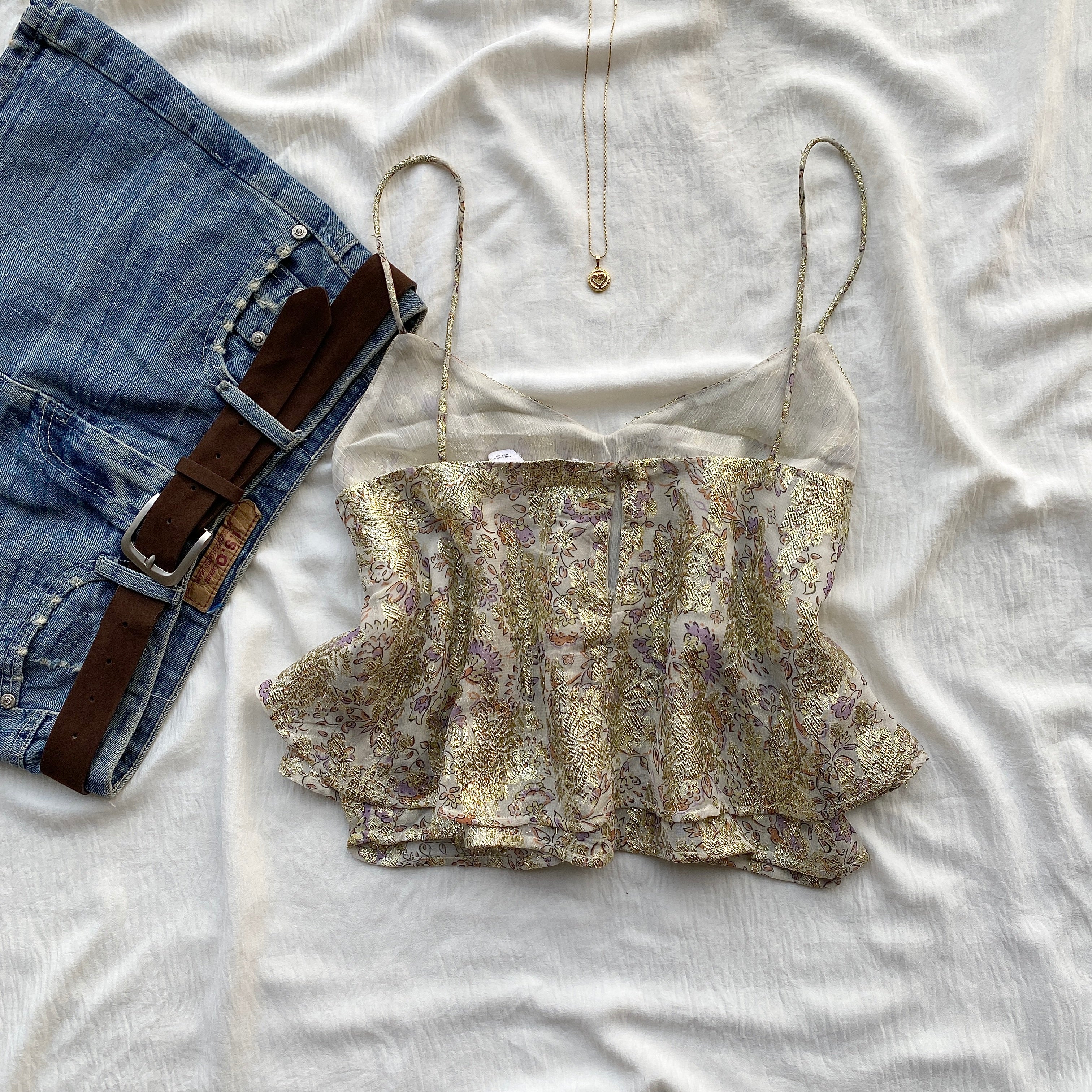 METALLIC THREAD TOP FROM ZARA (Sizes available)