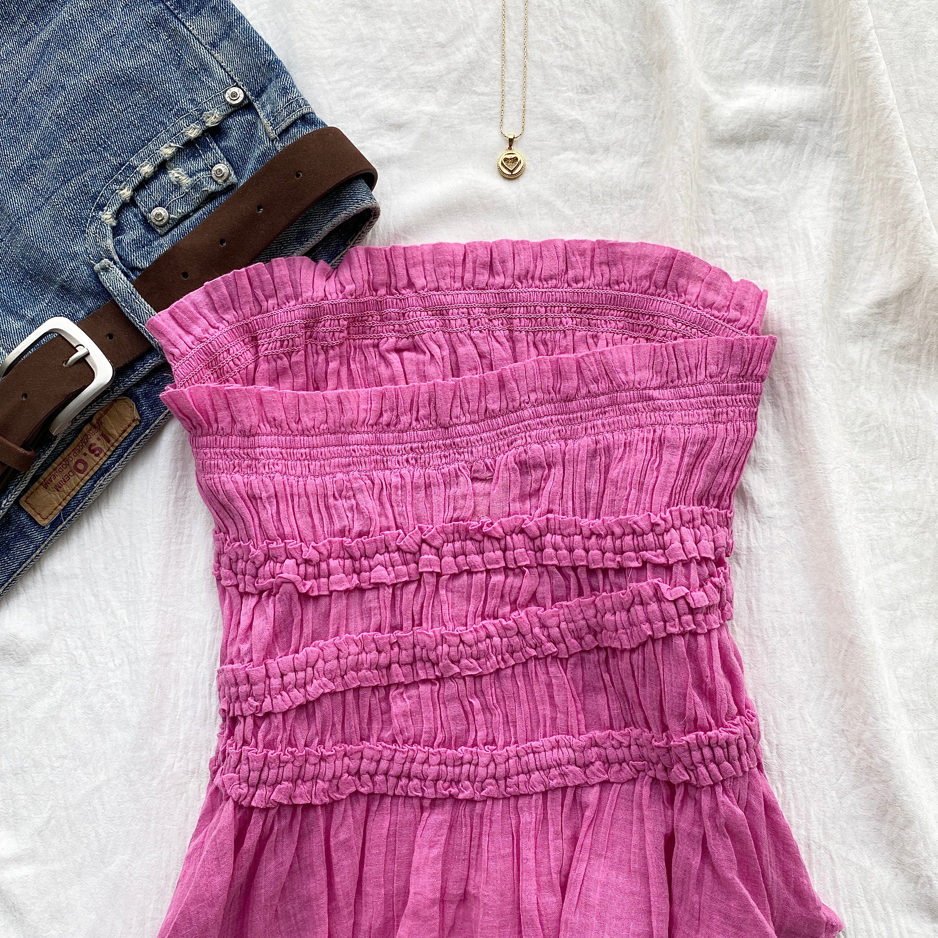 PINK TUBE TOP FROM FREE PEOPLE (Bust : 28-32, Upper Waist : 24-28)