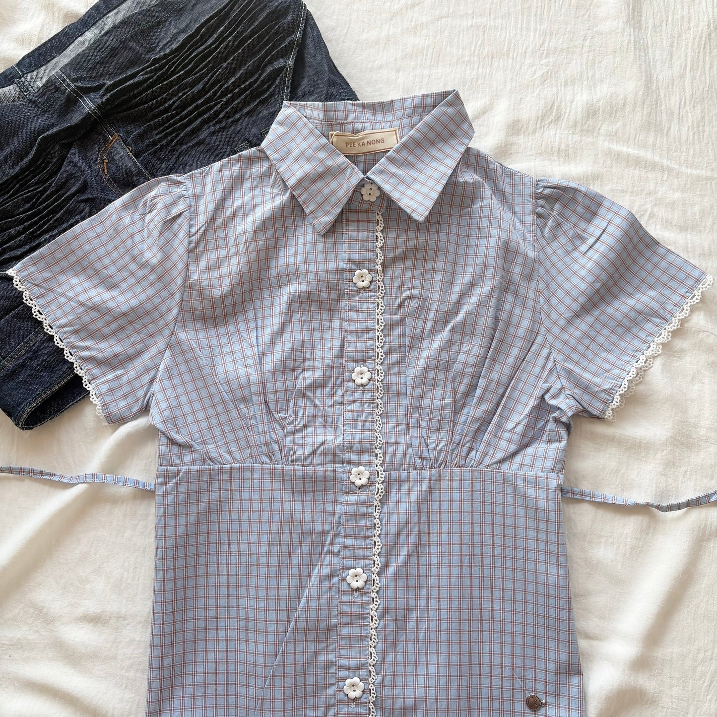 BLUEBELL PLAID TOP (Bust : 30-34, Upper Waist : 24-28)